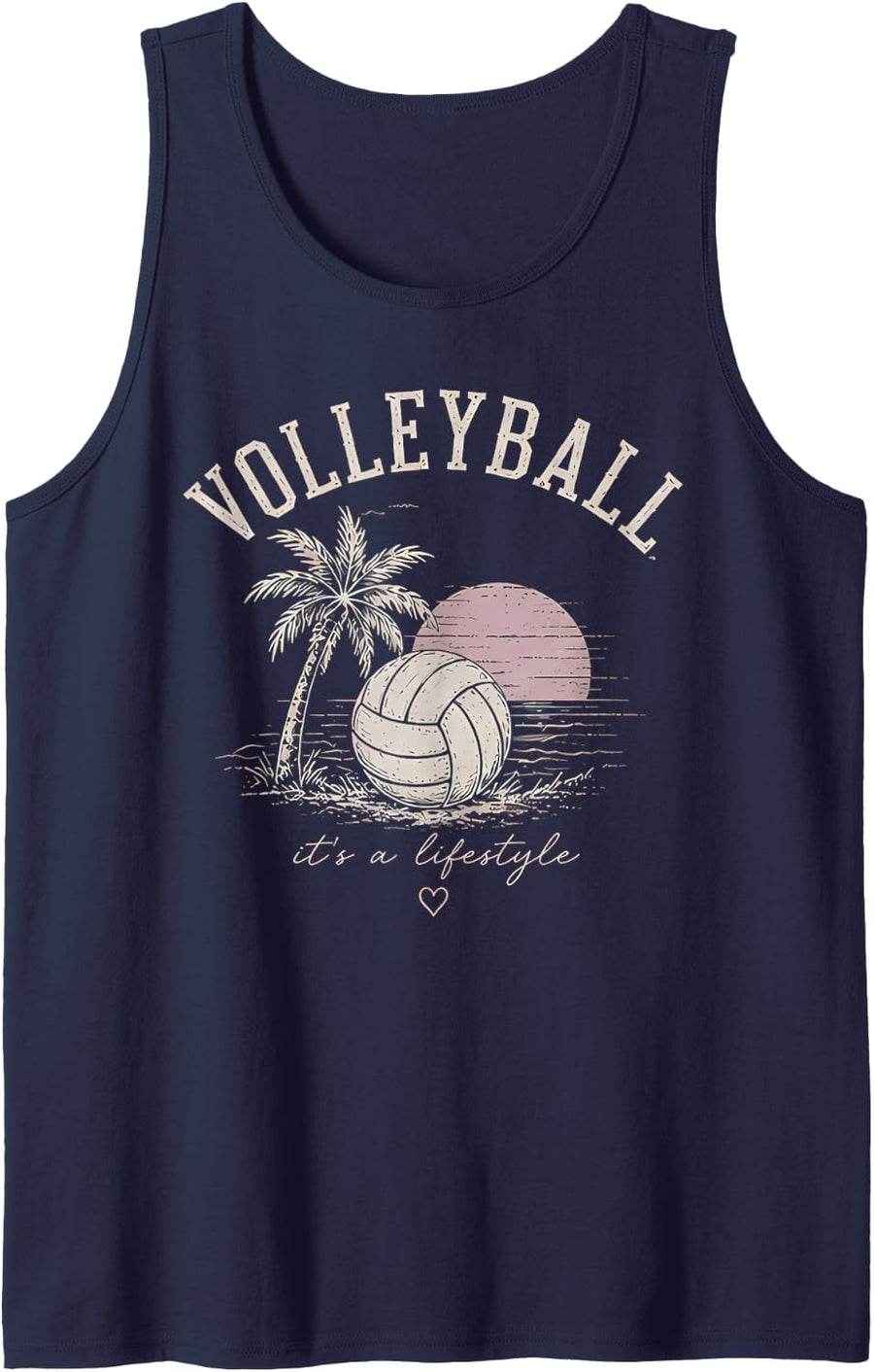 Volleyball is a Lifestyle Retro Volleyball Girl Tank Top - Navy Blue