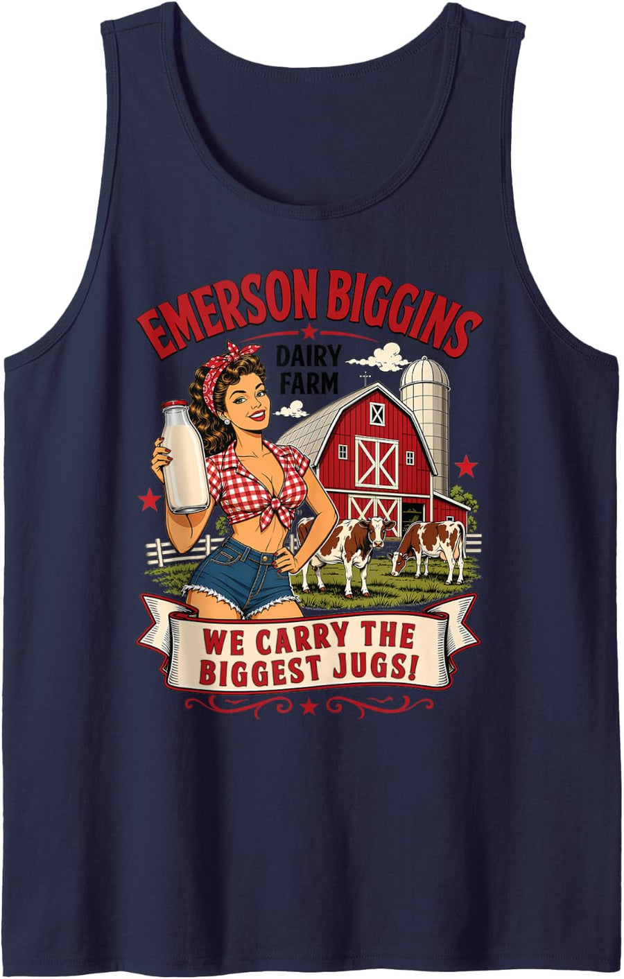 Emerson Biggins Funny Adult Humor Innuendo Joke Gag Gifts Tank Top - Navy Blue
