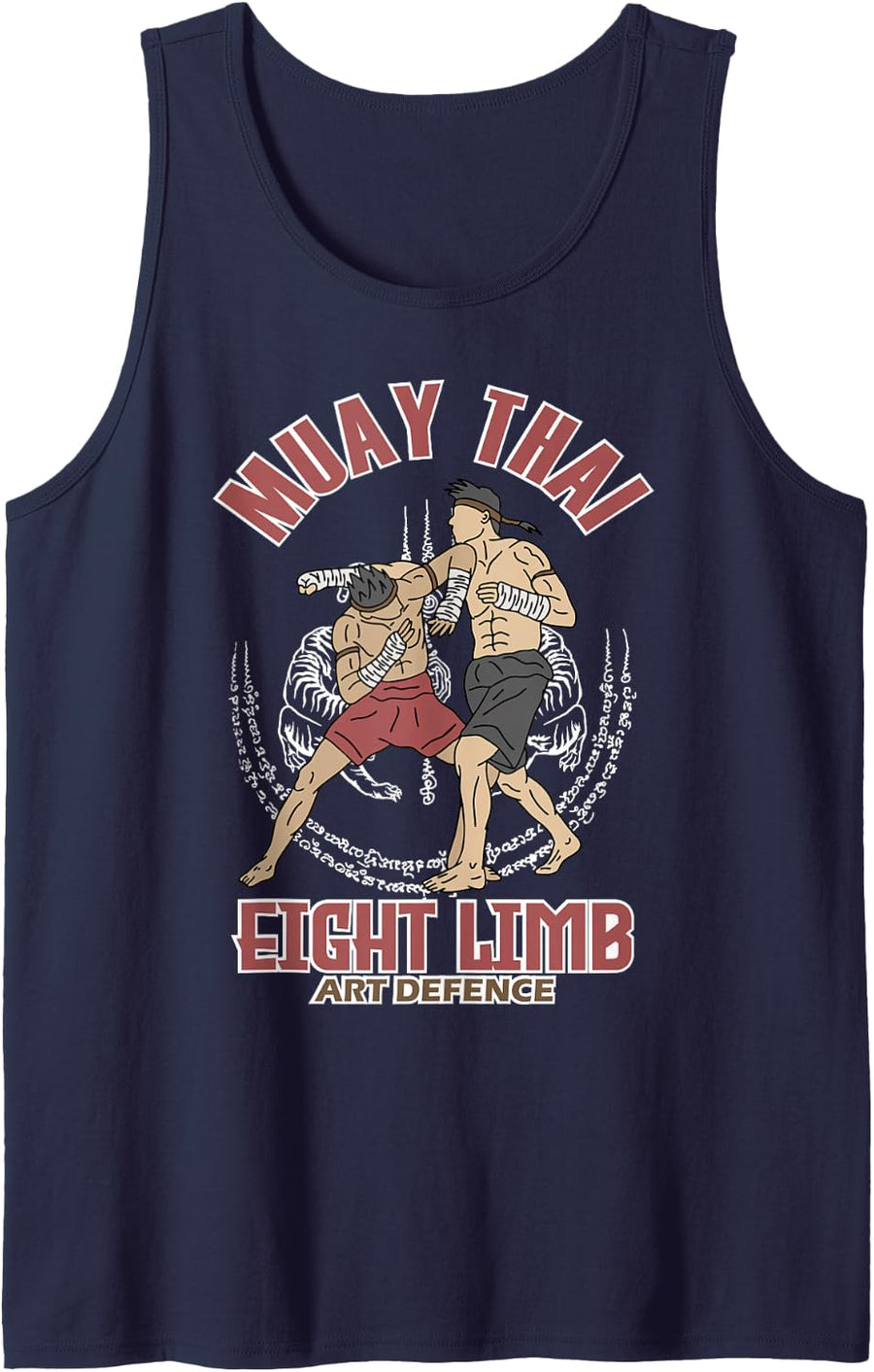 Muay Thai Eight Limb Art Defence Tank Top - Navy Blue