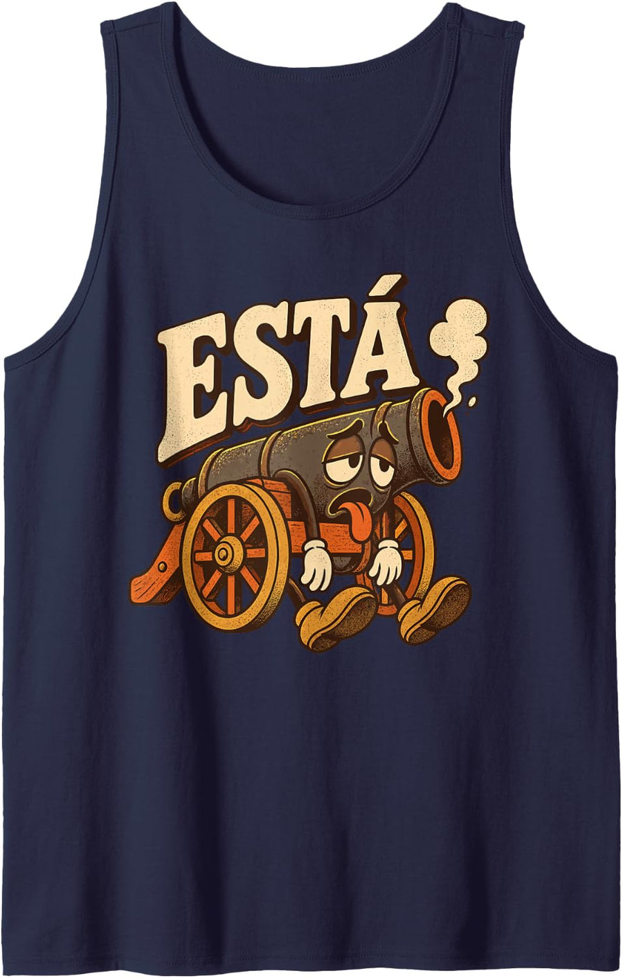Está Cañón Mexican Spanish Slang Cannon Latino Humor Sleeveless Tank Top - Navy Blue