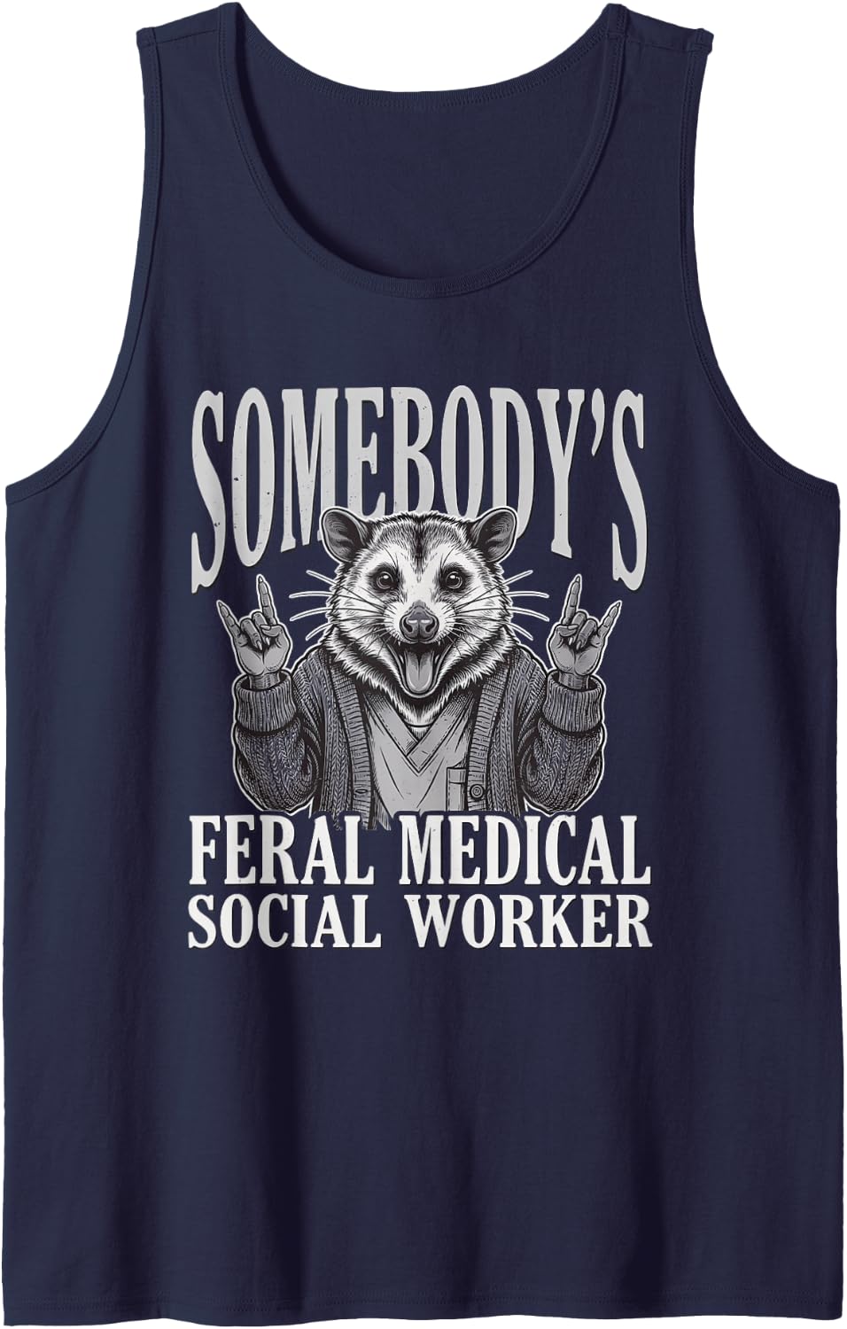 Medical Social Worker Hospital Clinical Healthcare MSW Sleeveless Tank Top - Navy Blue