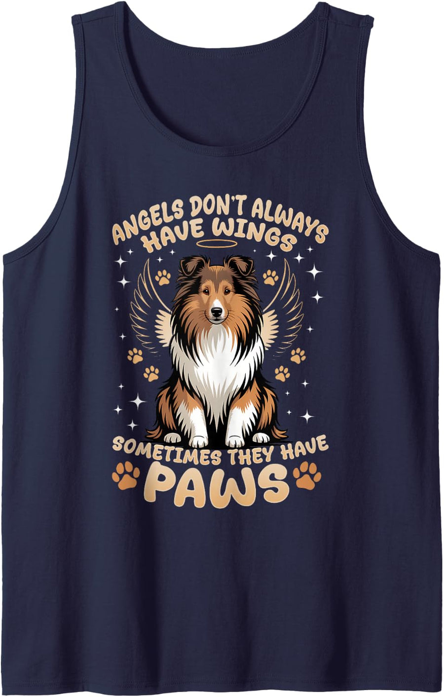 Shetland Sheepdog Sheltie Dog Breed Tank Top - Navy Blue