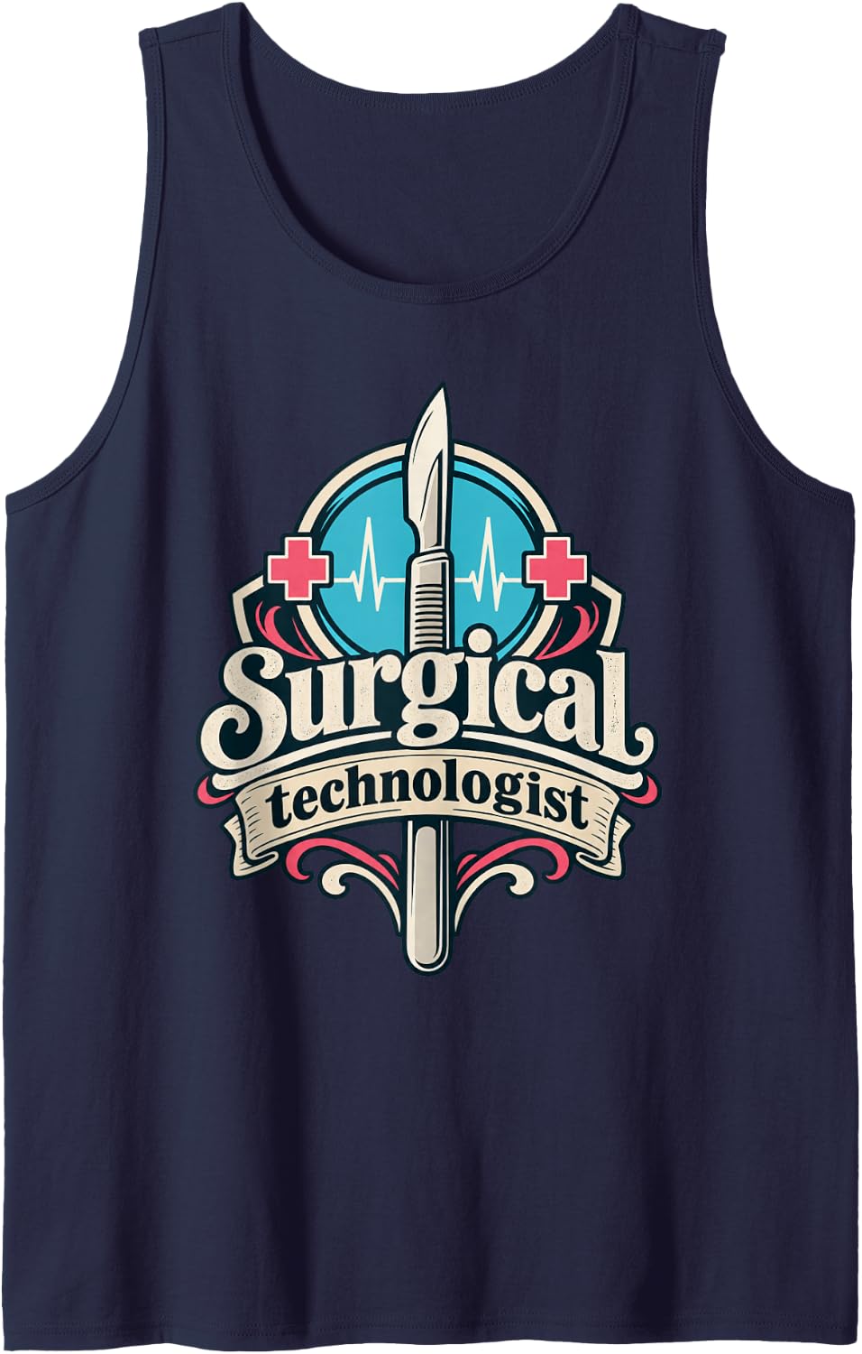Funny Surgical Technologist Sleeveless Tank Top - Navy Blue