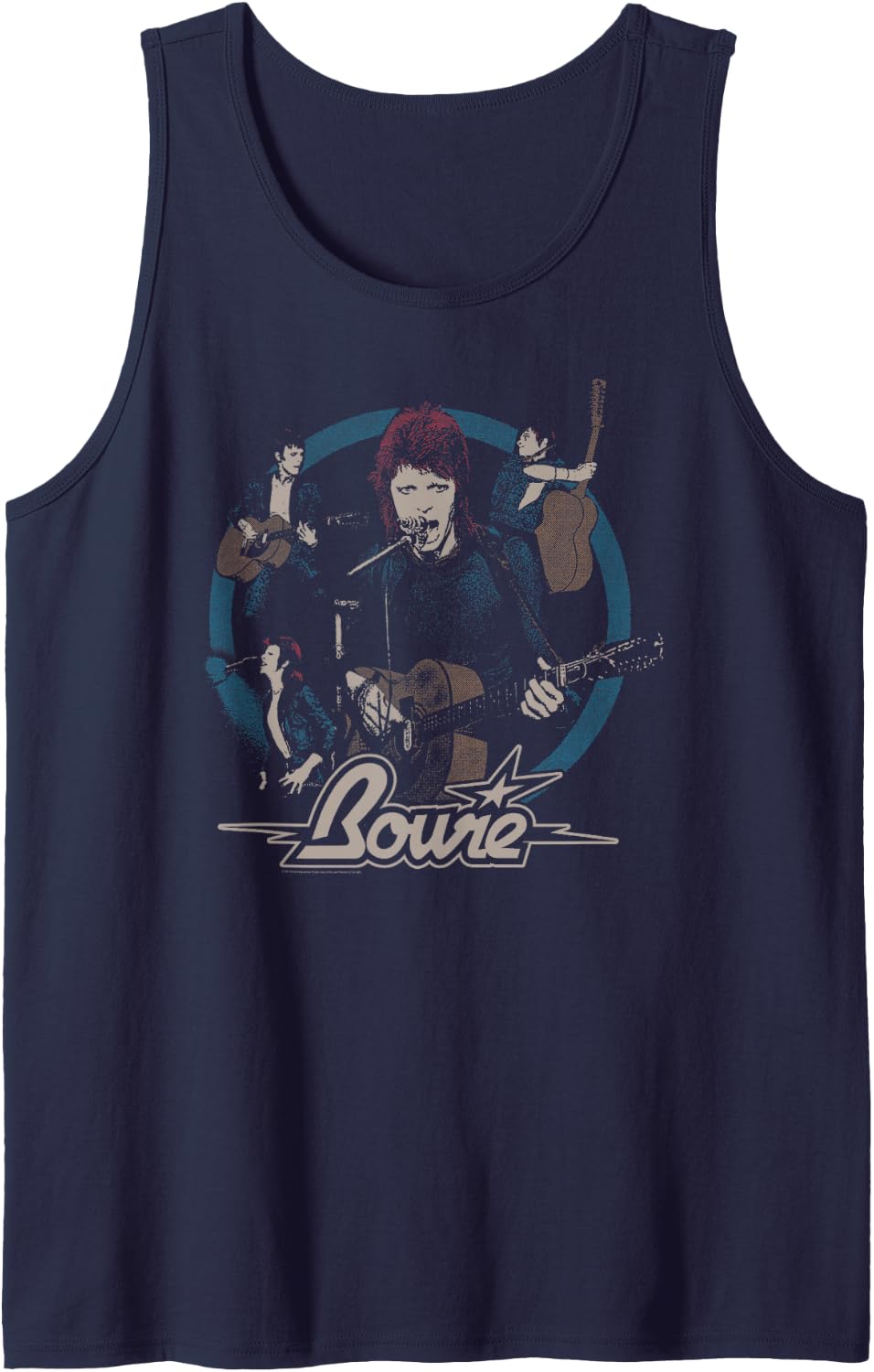 David Bowie - Bowie Blue Tank Top - Navy Blue