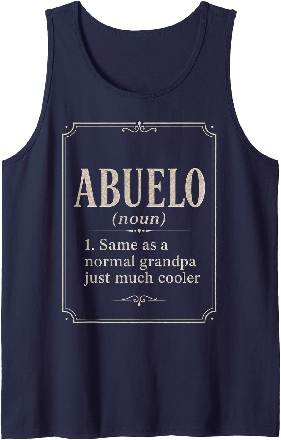 Abuelo Definition Vintage Typography Design Tank Top - Navy Blue