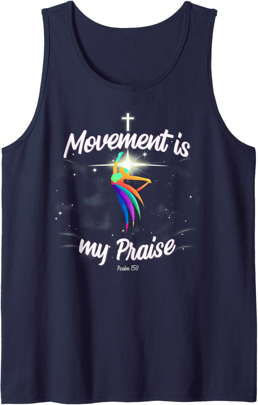 Movement is My Praise Dancing Christian Worship Dancer Girl Tank Top - Navy Blue