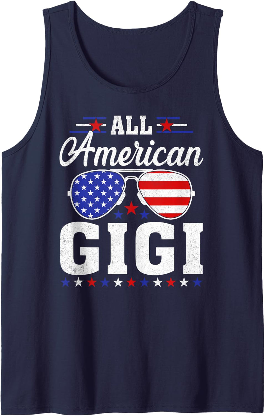 USA Flag 4th of July Matching Family All American Gigi Tank Top - Navy Blue