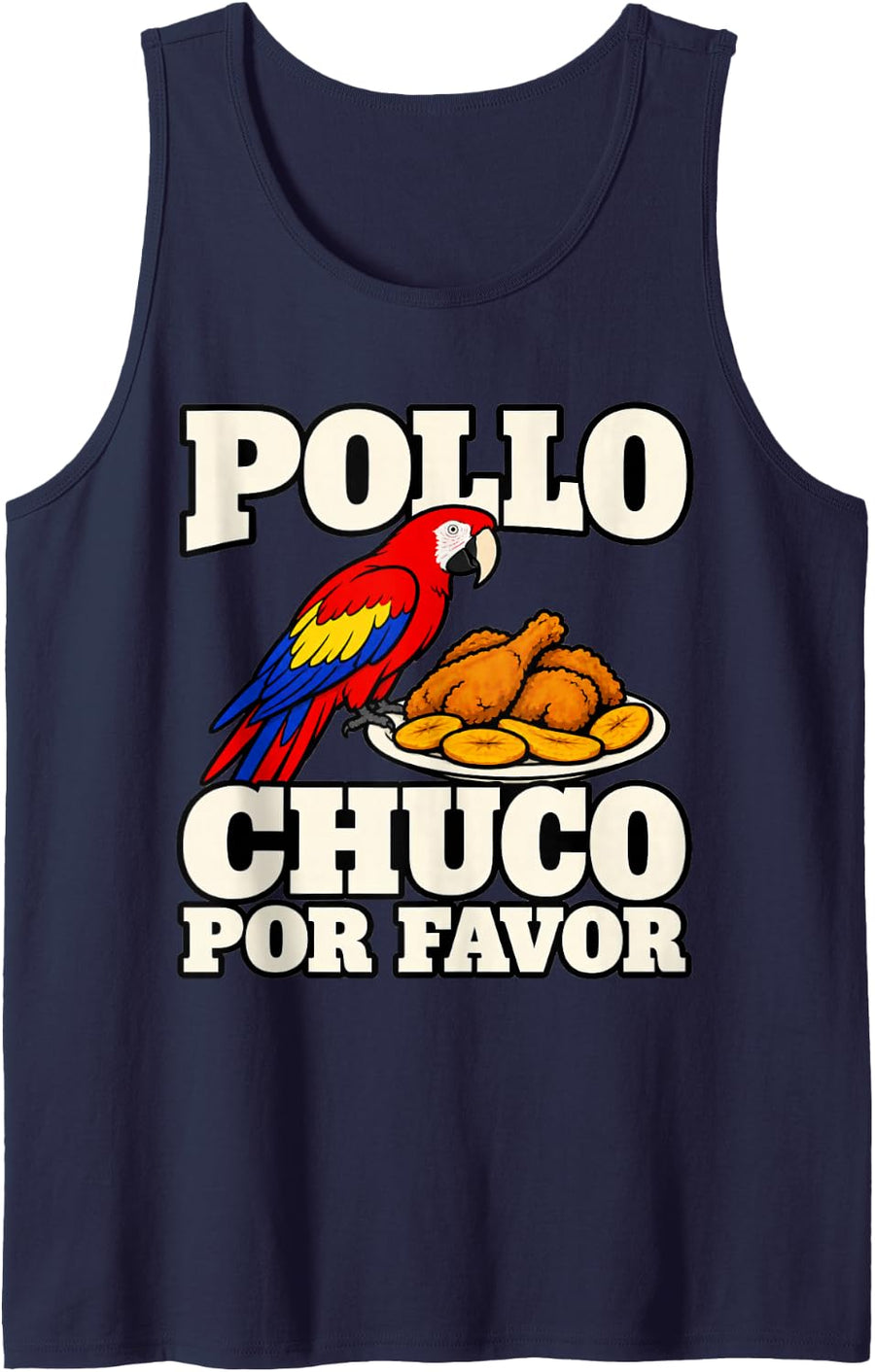 Honduran Pollo Chuco Por Favor Latina Mom Scarlet Macaw Sleeveless Tank Top - Navy Blue