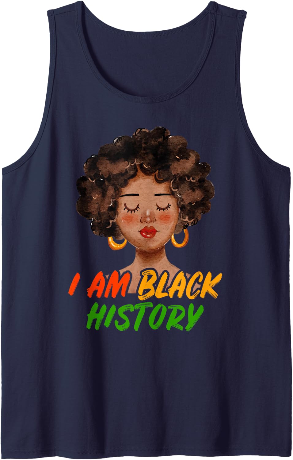 Black History Month Melanin Pride Empowerment Girls & Womens Sleeveless Tank Top - Navy Blue