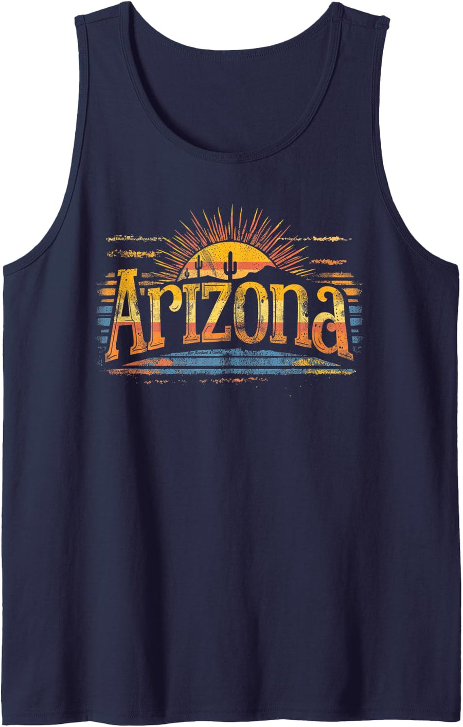 Arizona - Cool Funny Graphic Vintage Men Women Retro Tank Top - Navy Blue