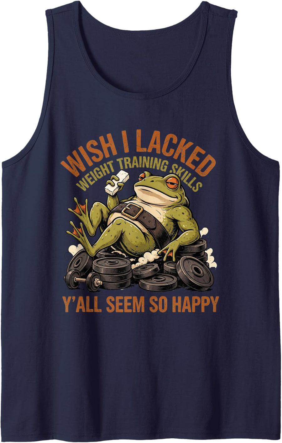Weight Training Weightlifter Strength Resistance Lifting Tank Top - Navy Blue