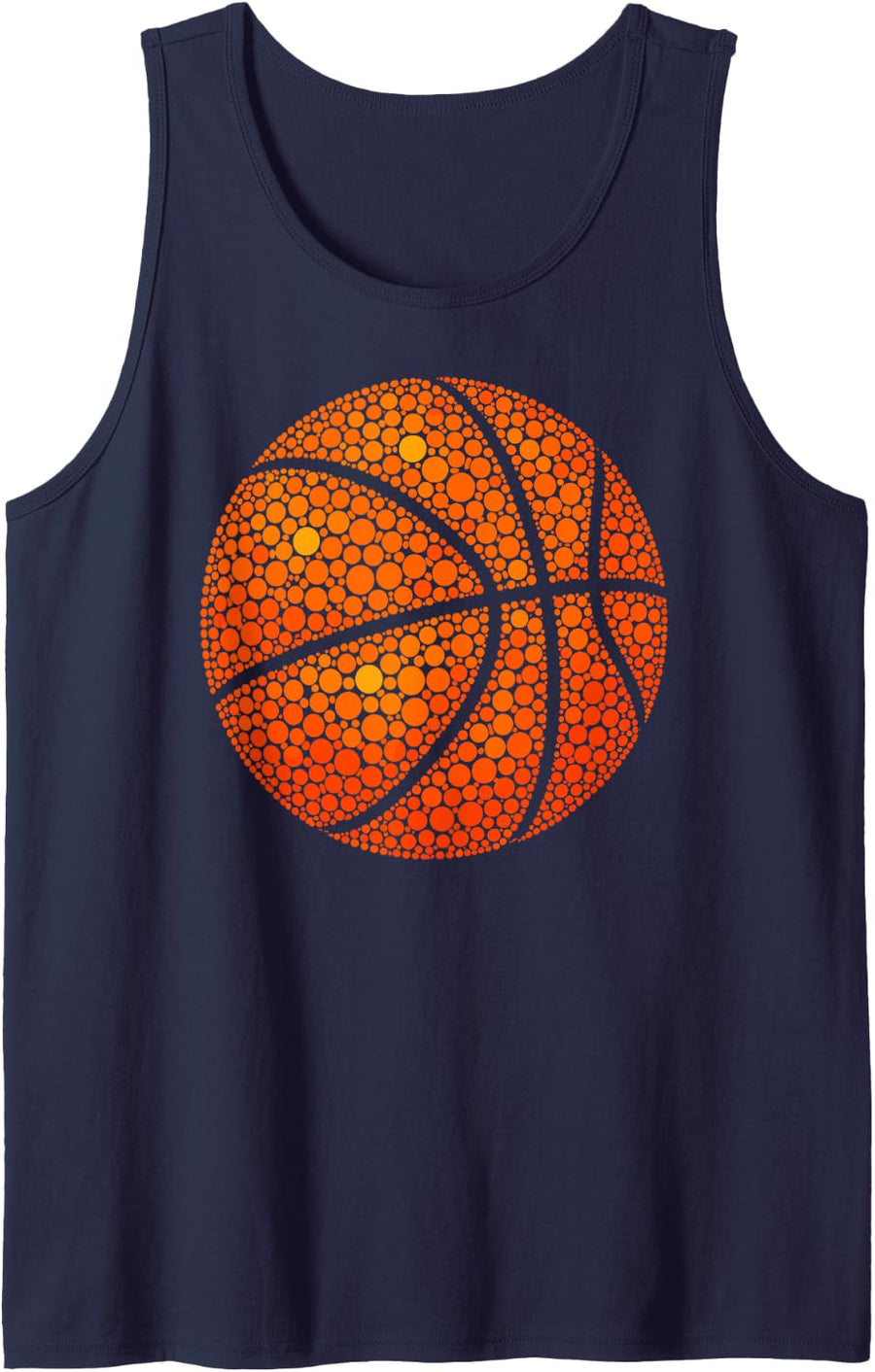 Dot Day Basketball Orange Polka Dots Sports Lover Kids Boys Sleeveless Tank Top - Navy Blue