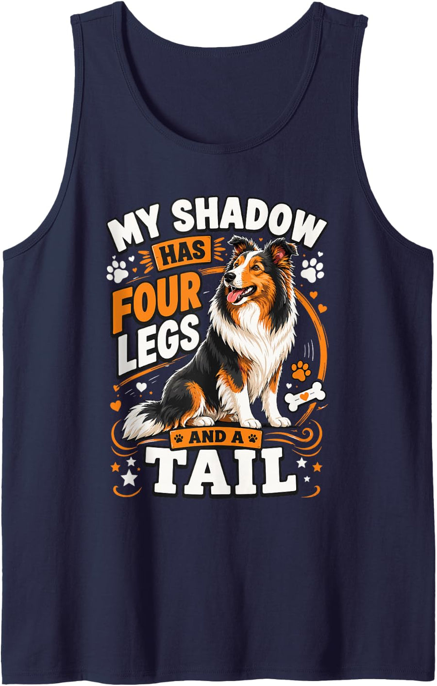 Shetland Sheepdog Dog Sheltie Tank Top - Navy Blue