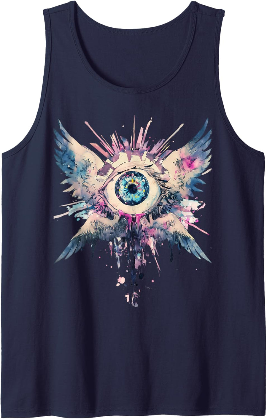 Biblically Accurate Angel Seraphim Ophanim Pastel Goth Tank Top - Navy Blue