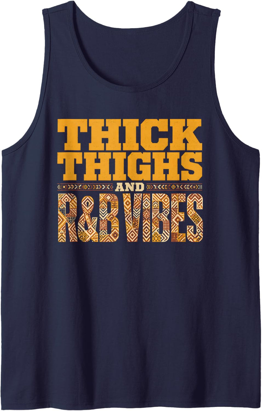 Thick Thighs and R&B Vibes 90s Soul Music Retro Lover Women Tank Top - Navy Blue