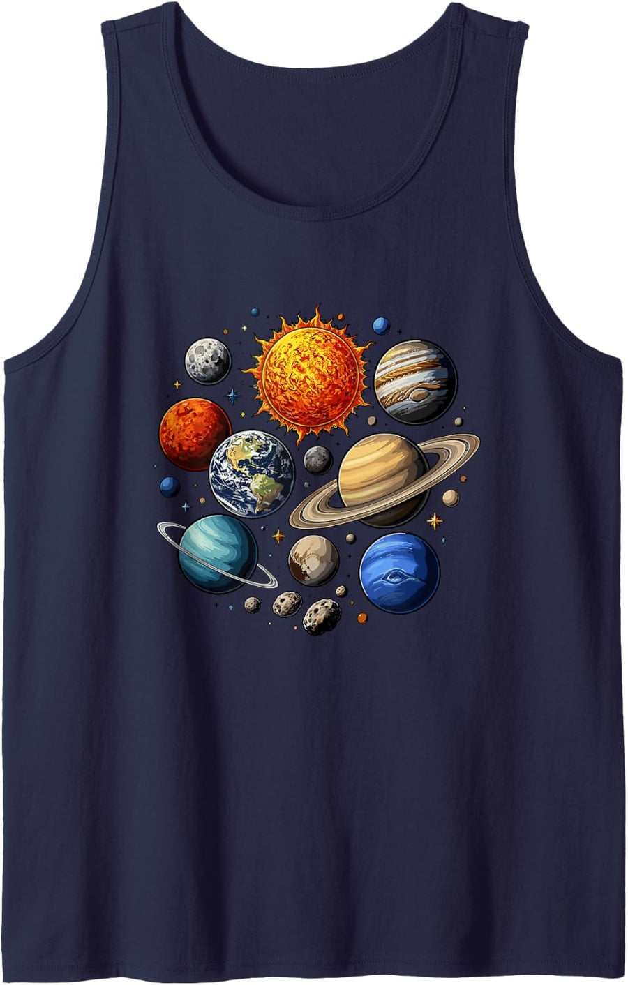 Astronomy Solar System Planets Space Cosmos Tank Top - Navy Blue