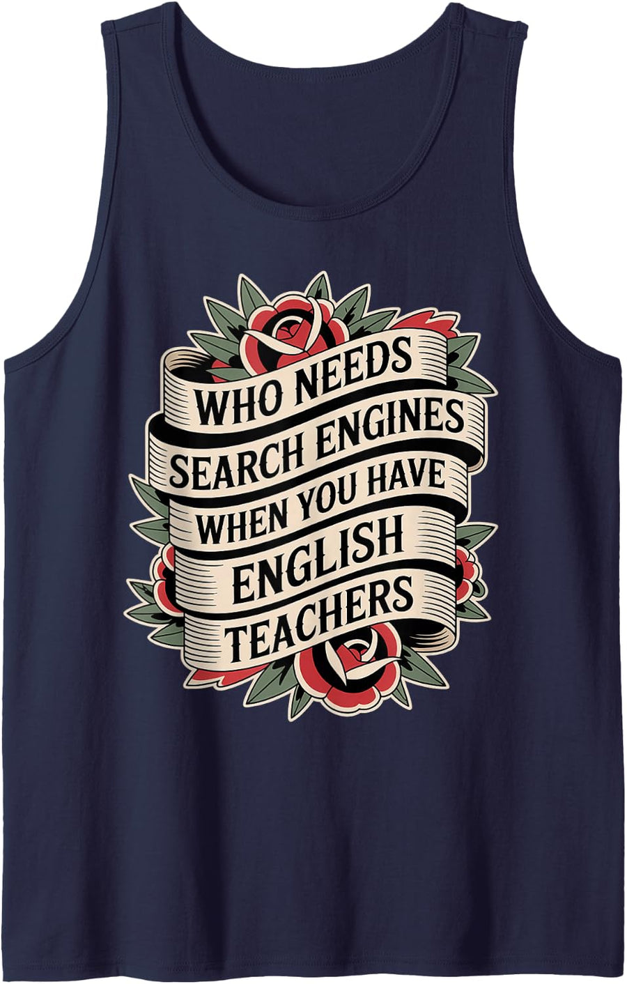 Who Needs Search Engines with English Teachers - Tank Top - Navy Blue