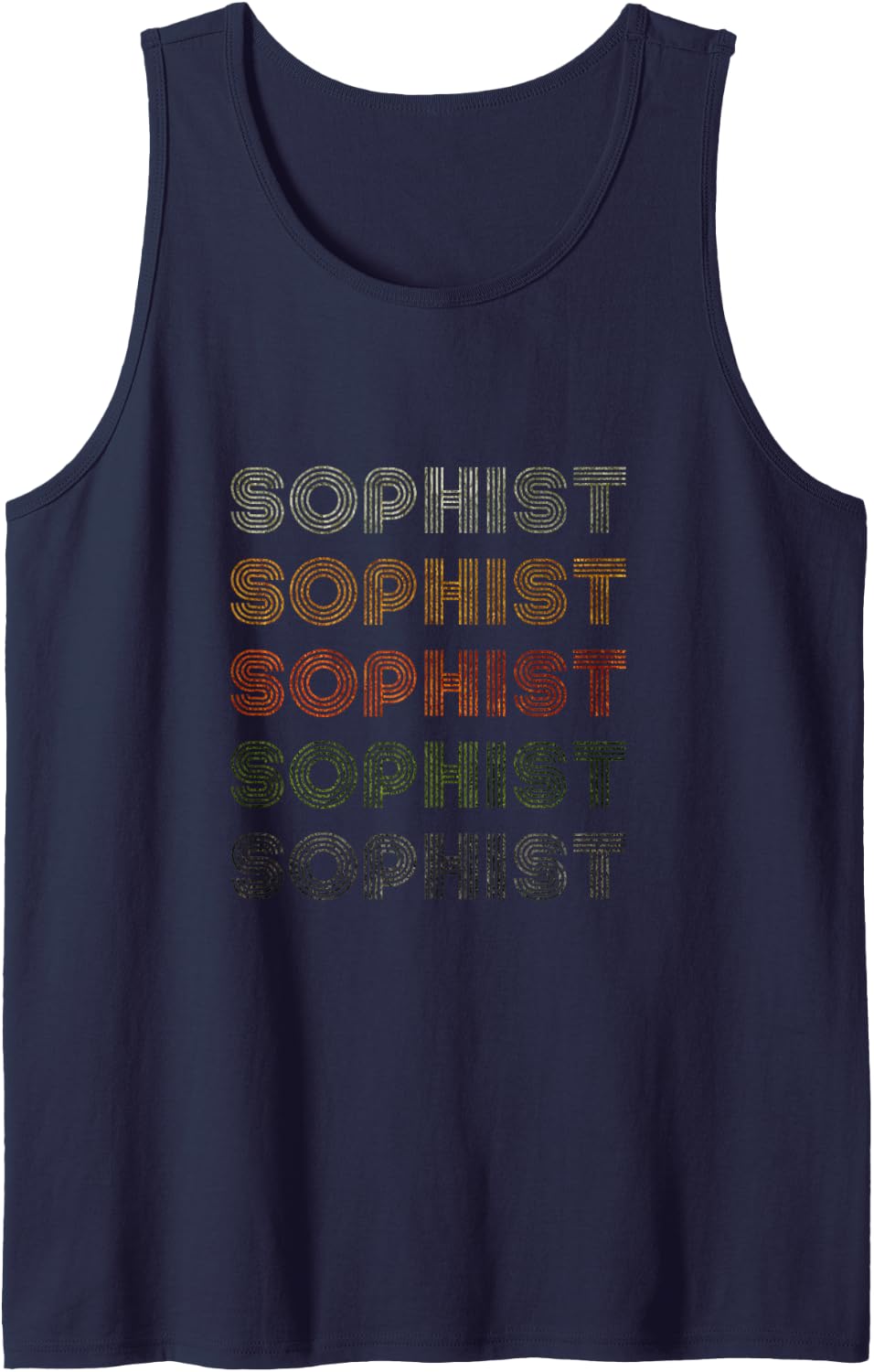 Love Heart Sophist Tee Grunge Vintage Style Black Sophist Sleeveless Tank Top - Navy Blue