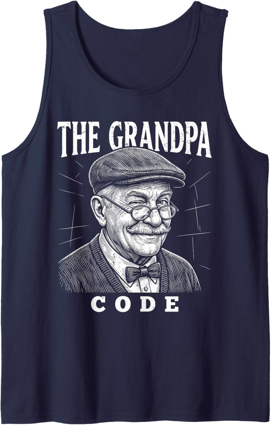 Rules Grandchildren Humor Funny Grandpa Family Fathers Day Sleeveless Tank Top - Navy Blue