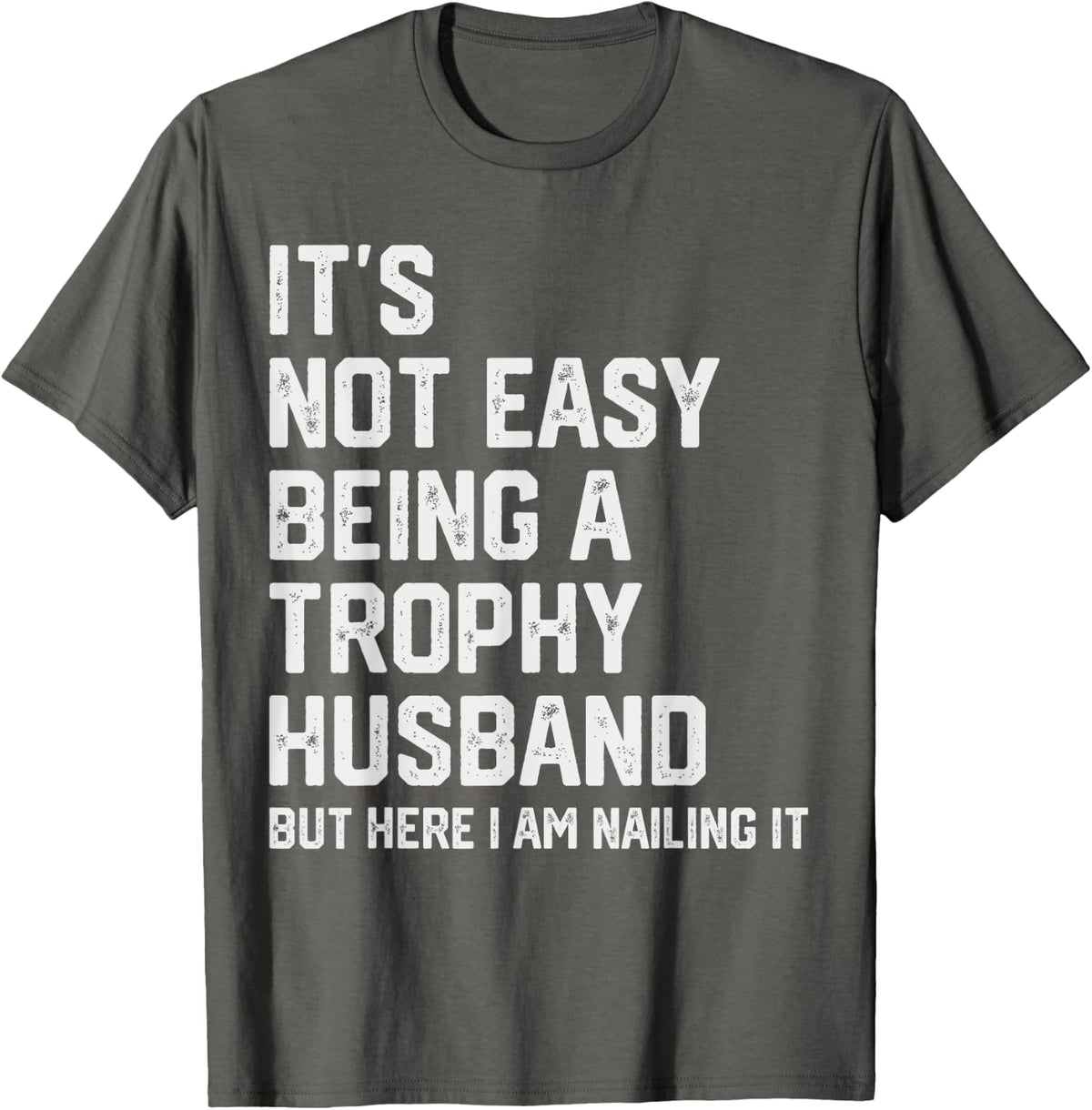 Funny Husband Wife Marriage Anniversary Tee - Men's Vintage Humorous Modern T-Shirt - Black - Small - Short Sleeve - Asphalt