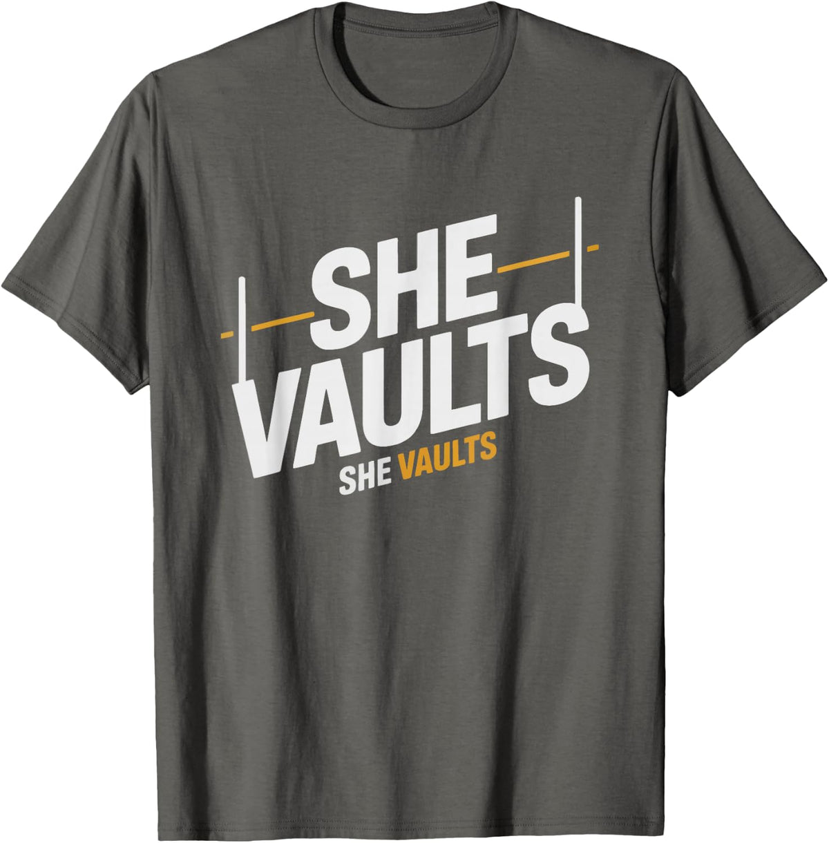 Female Pole Vaulter Track Athlete Woman Who Defies Gravity T-Shirt - Asphalt Grey