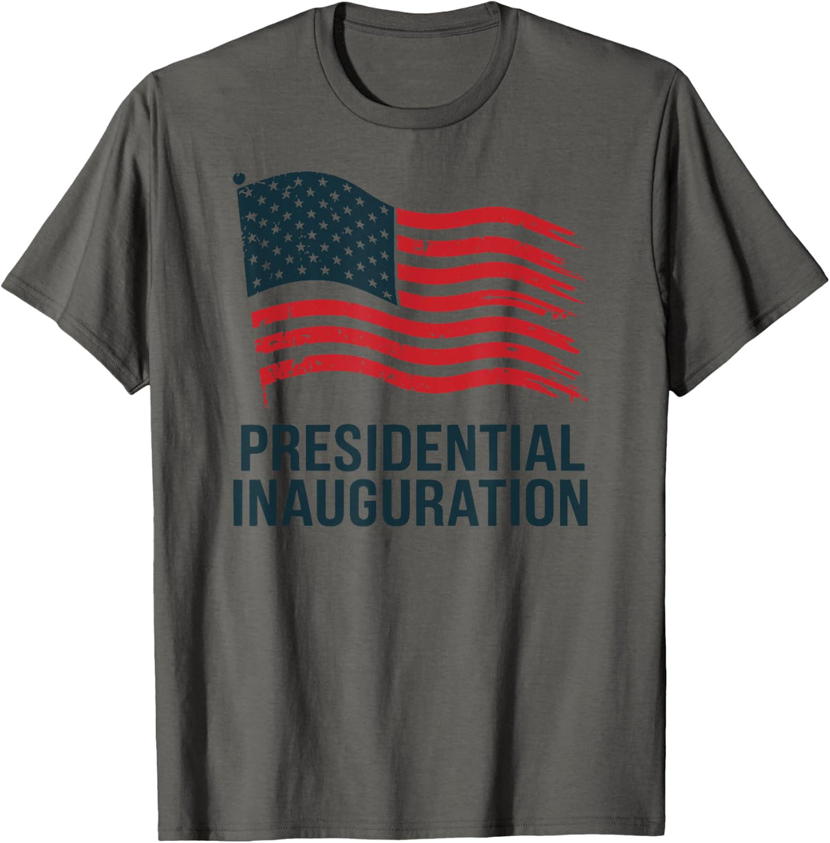 Presidential Inauguration Day Celebration Vintage USA Flag T-Shirt - Asphalt Grey
