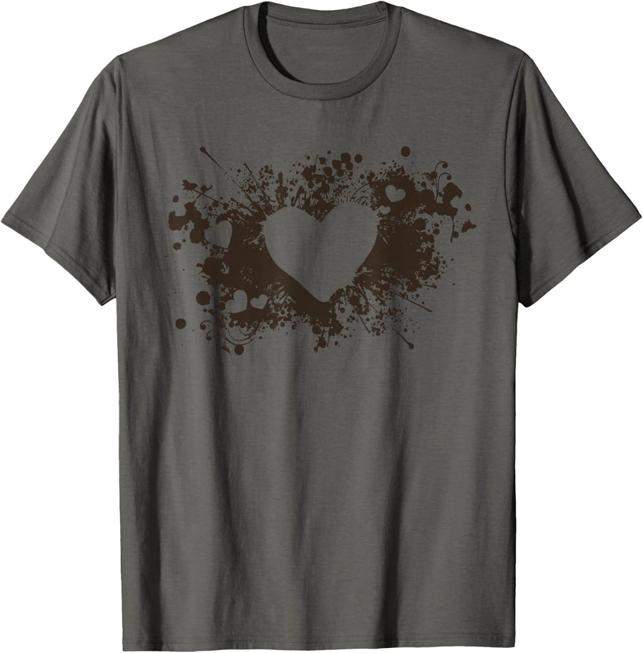 Aesthetic Y2k Grunge Fairy Alternative Clothing Goth Heart T-Shirt - Asphalt Grey