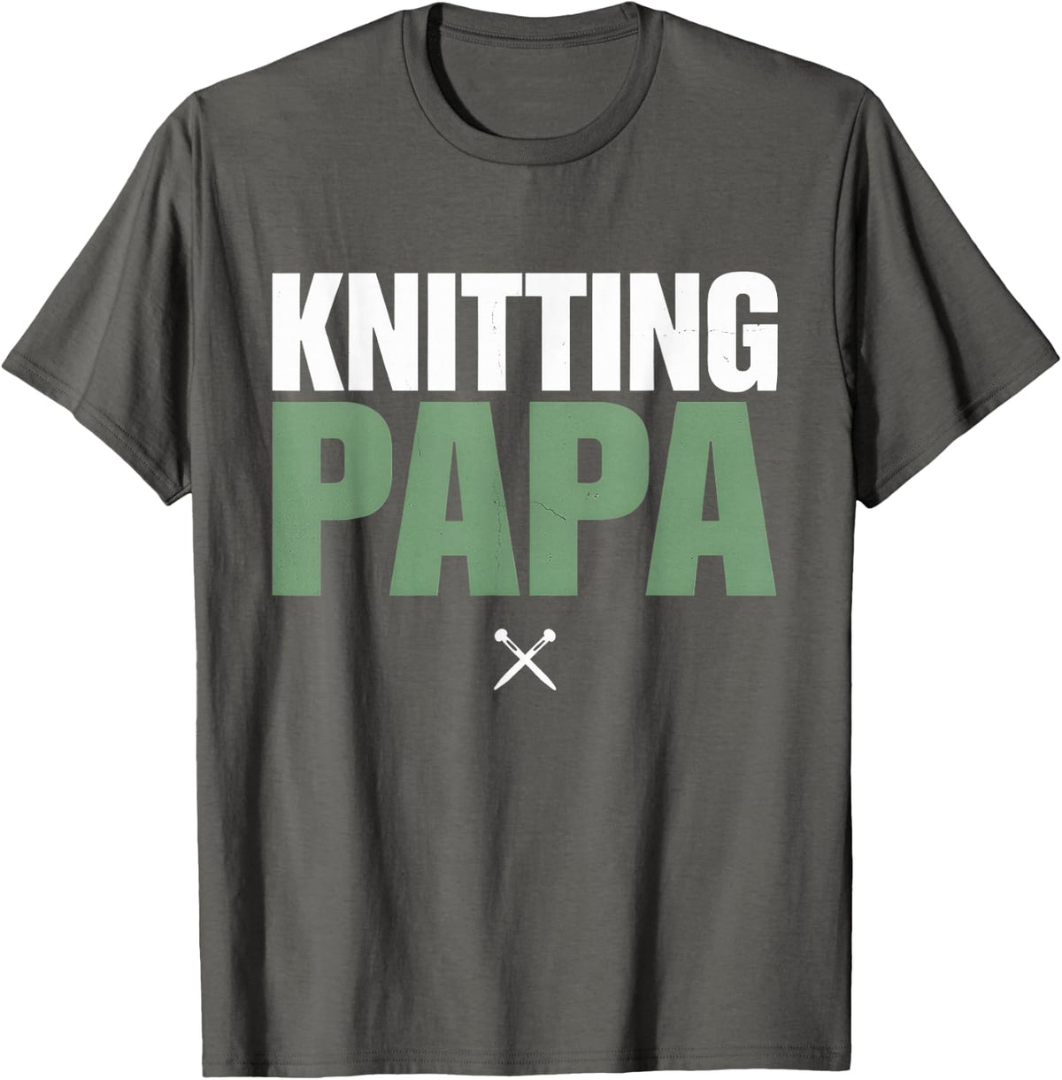 Knitter Papa Knitting T-Shirt - Asphalt Grey