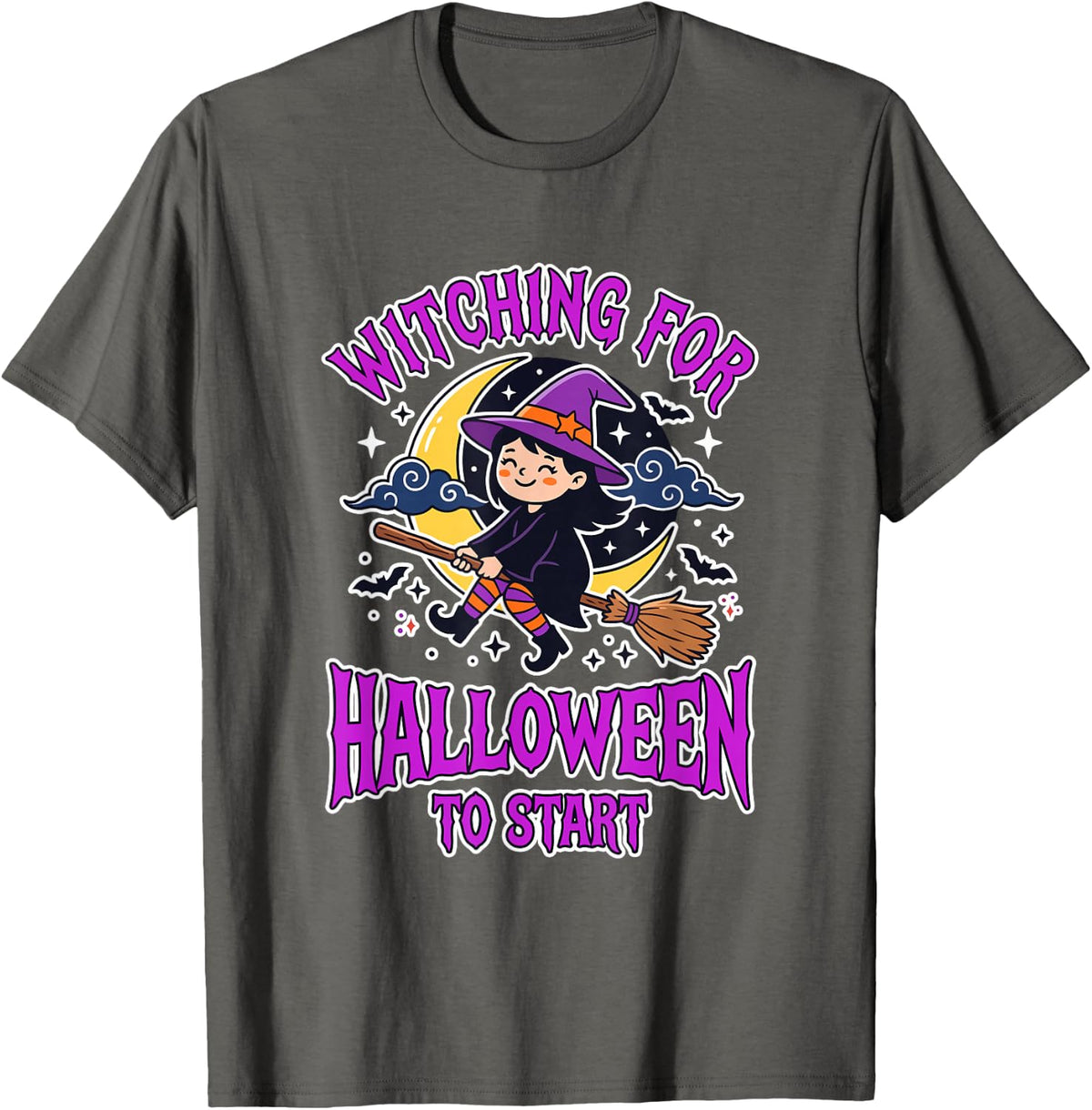 Witch Witching for Halloween to Start Spooky Season T-Shirt - Asphalt Grey