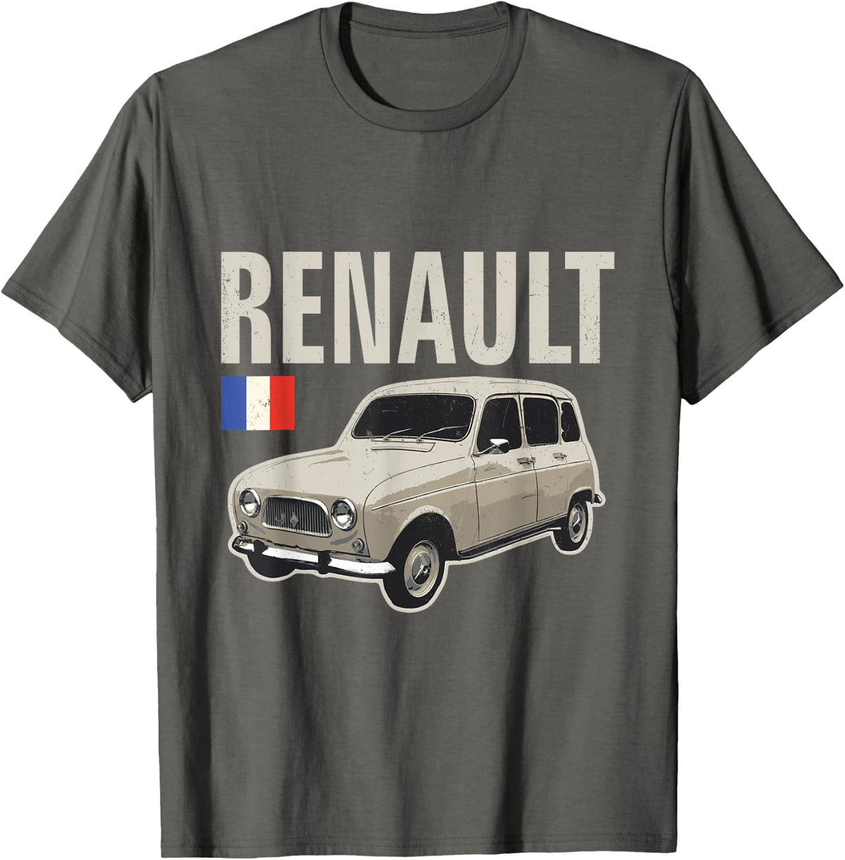 Renault 4 French Vintage Classic Car Retro T-Shirt - Asphalt Grey
