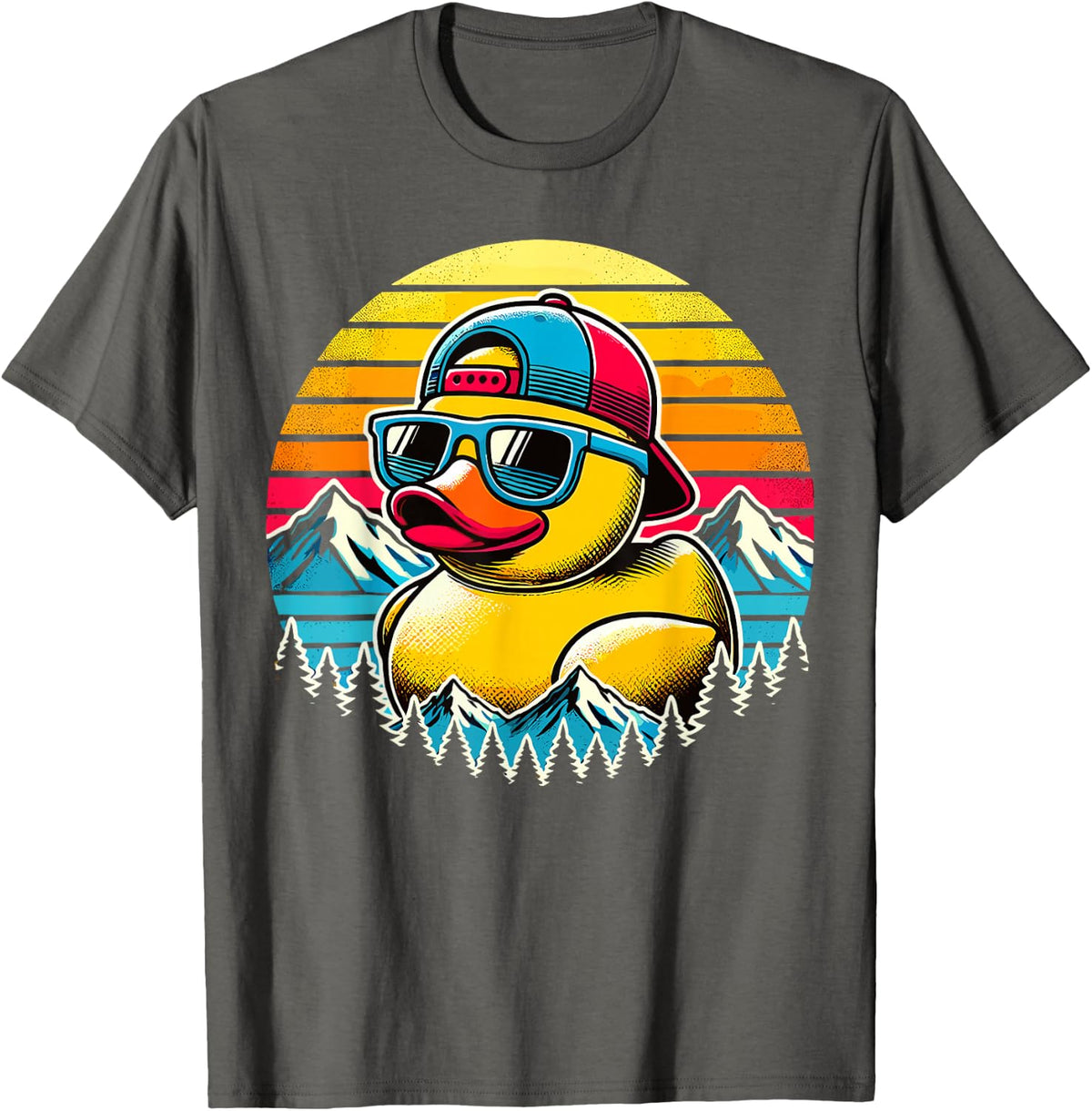 Vintage Duck with Sunglasse T-Shirt - Asphalt Grey