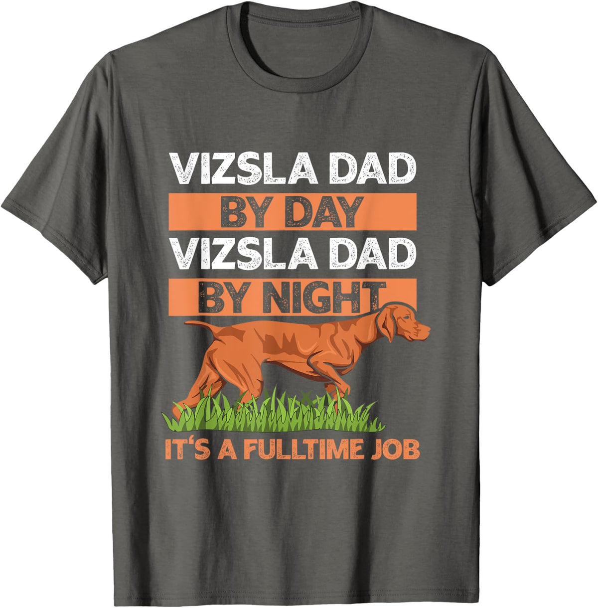 Vizsla Dog Breed Design for your Vizsla Dad Men T-Shirt - Asphalt Grey
