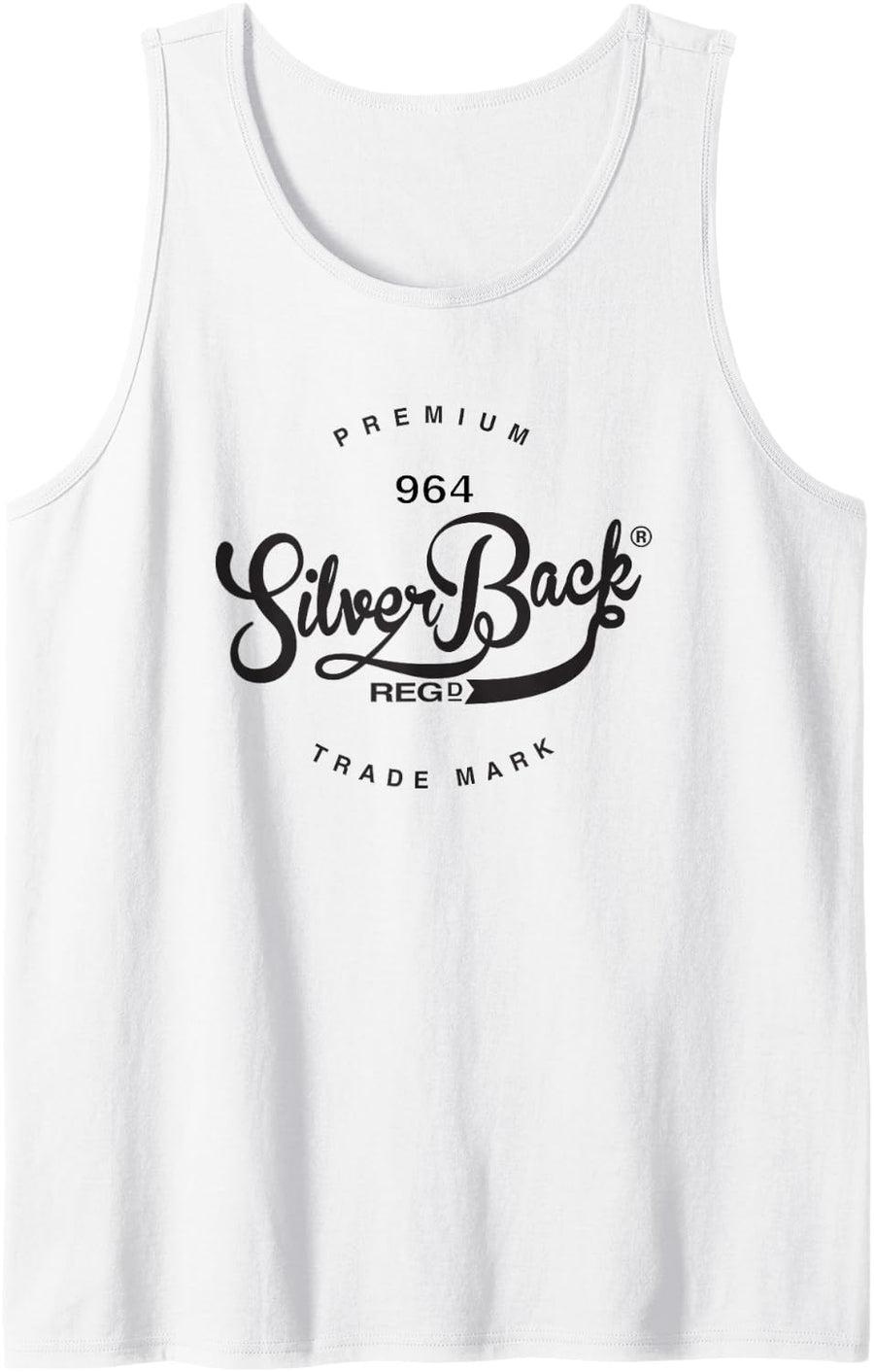 96.4% Silverback Gym Apparel, Body Building, Strongman, Text Sleeveless Tank Top - White
