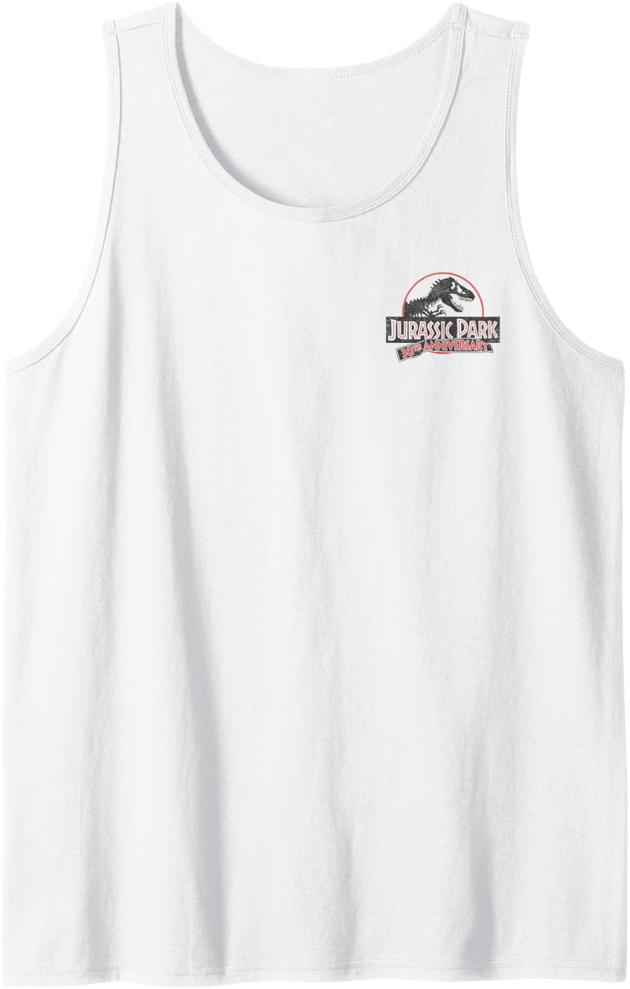 Jurassic Park 30th Anniversary Caution Retro Tank Top - White