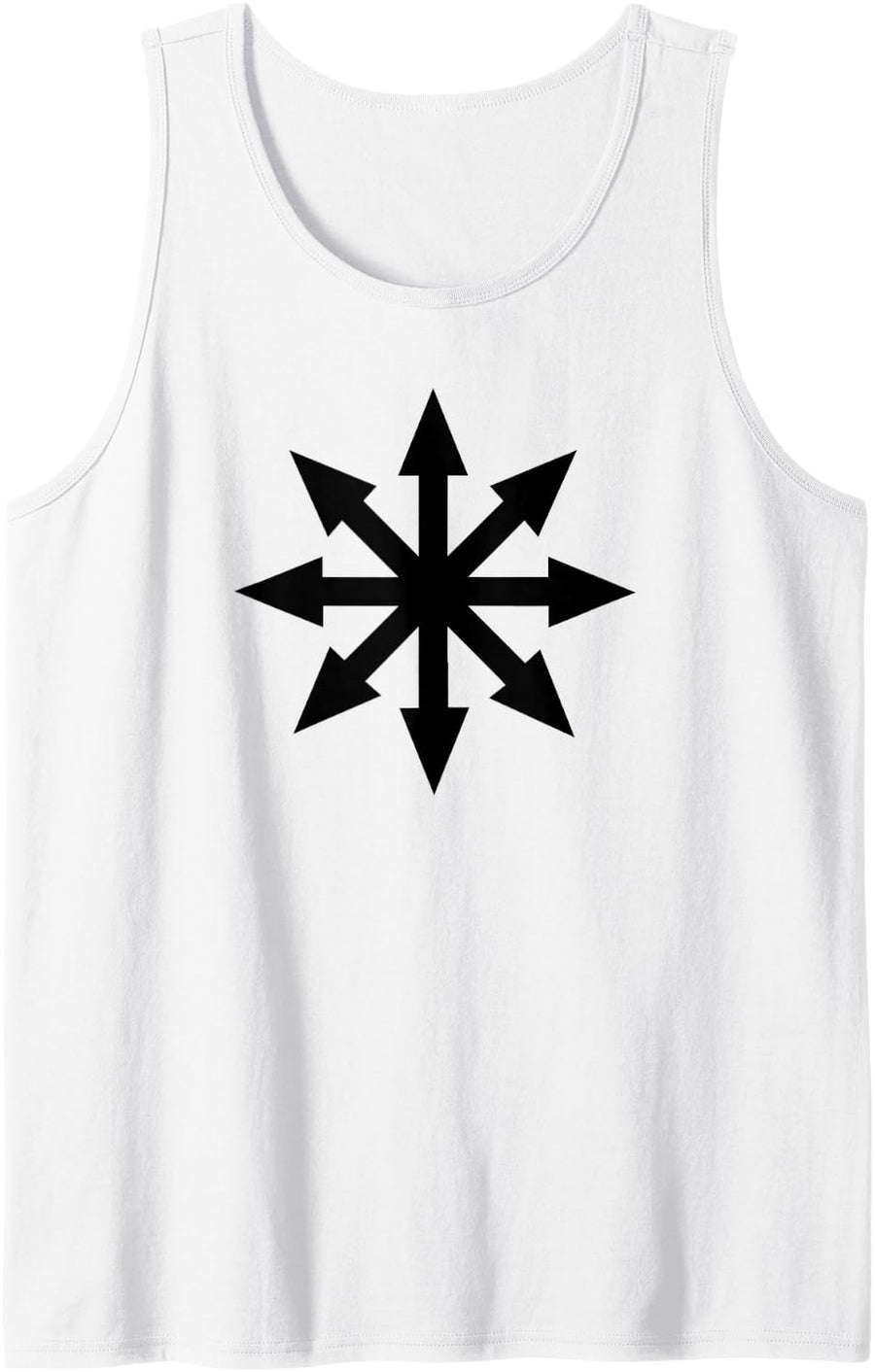 Chaos Star Symbol Punk Metal Pentagram Anarchy Occult Sleeveless Tank Top - White