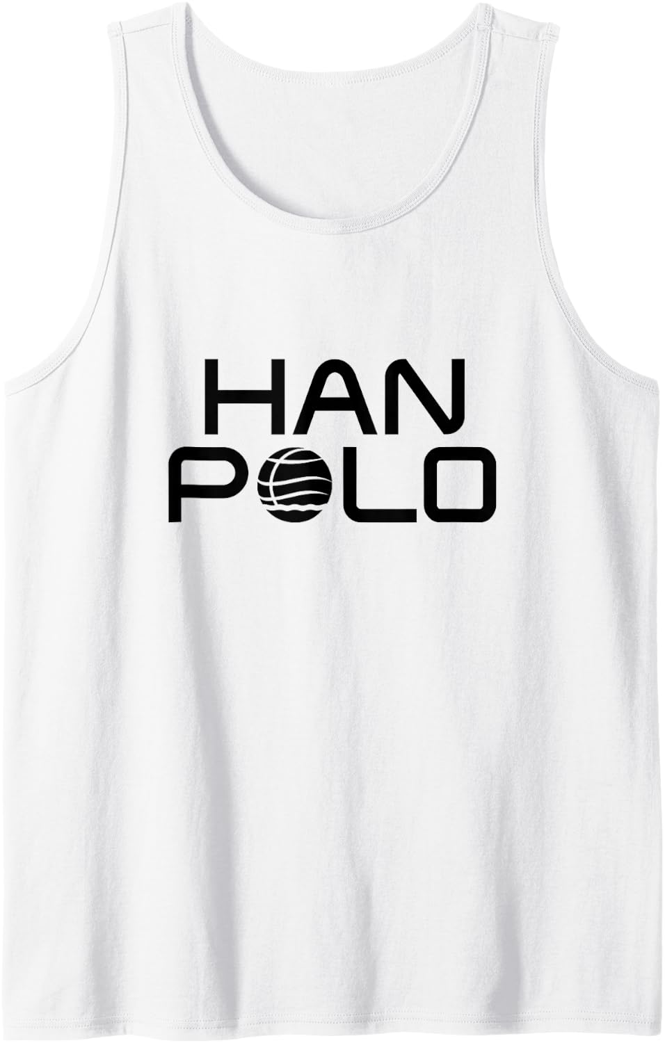 Men's Han Polo Water Ball Player Athlete Funny Pun Men’s White Sleeveless Tank Top - White