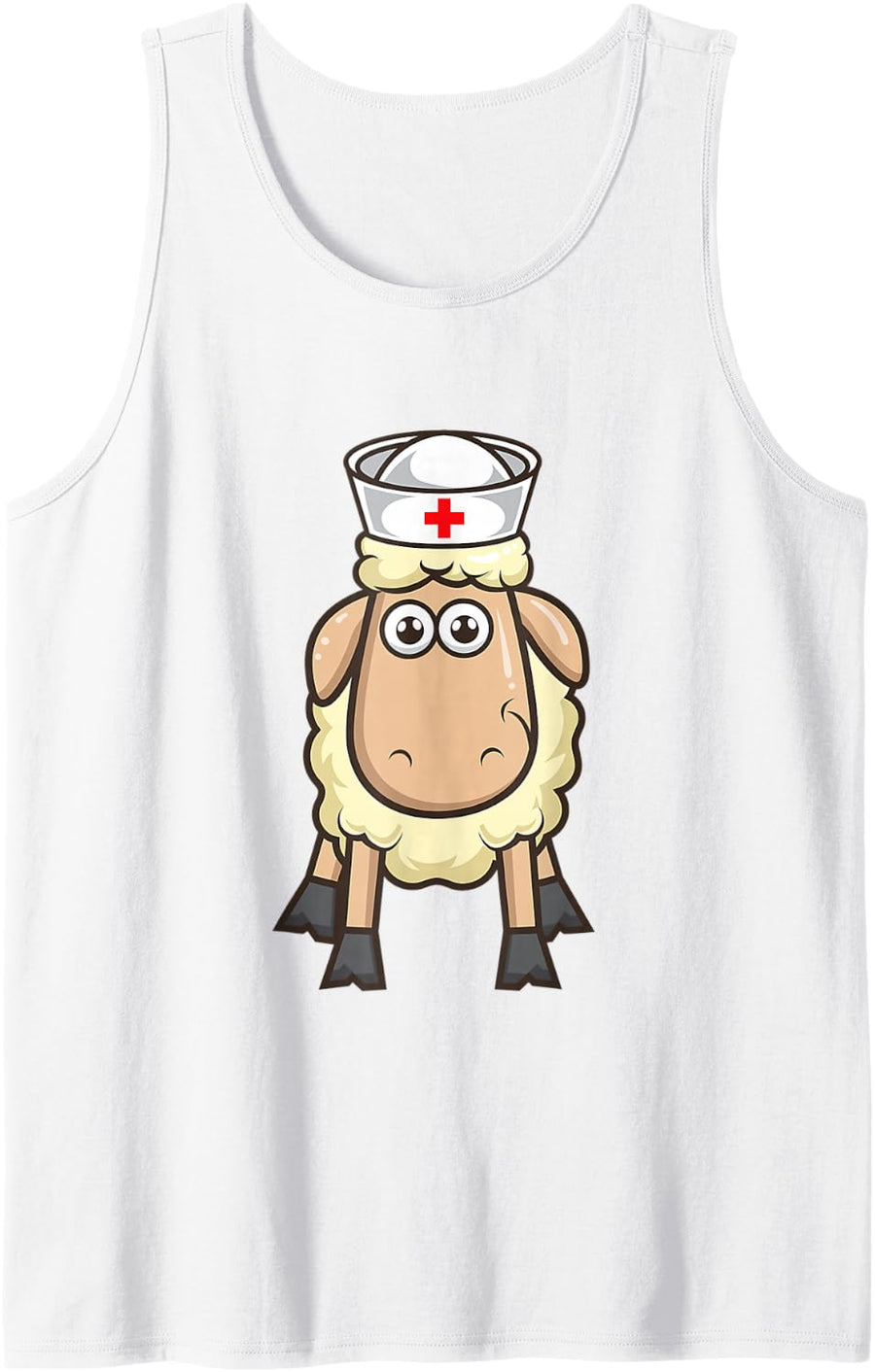 Lovely Pet Sheep Nurse - Veterinarian Medic Sleeveless Tank Top - White