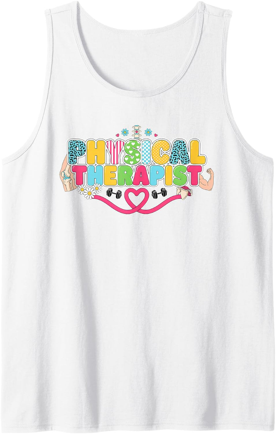 Physical Therapist Physiotherapist Pt Pts Therapy Sleeveless Tank Top - White