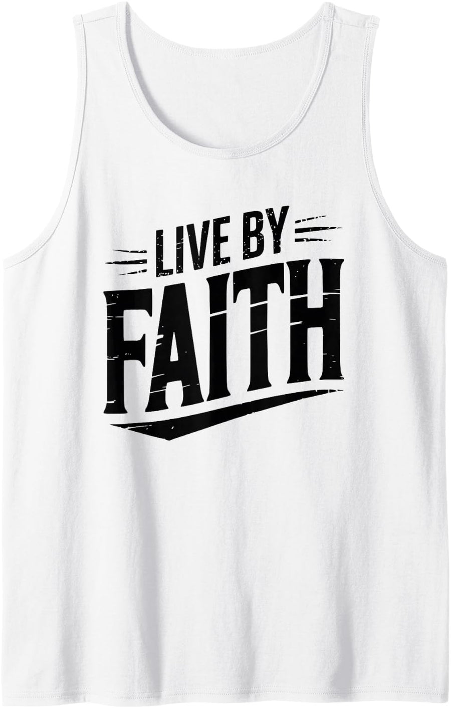 Live By Faith Christian Sacred Vintage Believer Grace Sleeveless Tank Top - White