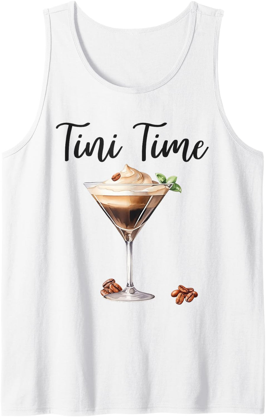 Tini Time Espresso Martini Cocktail I Love Espresso Martinis Tank Top - White