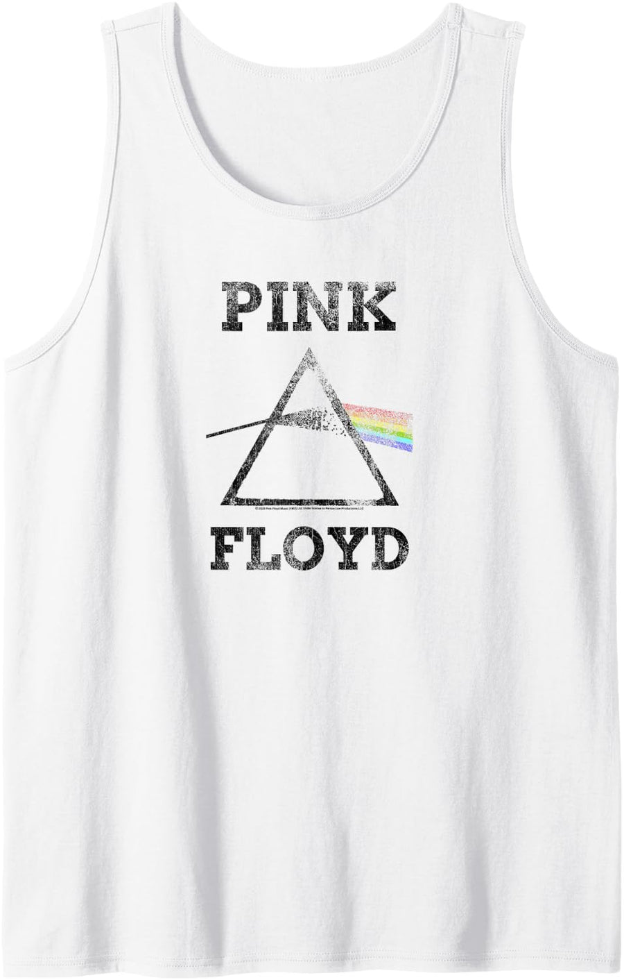 Pink Floyd Dark Side of the Moon Distressed Tank Top - White