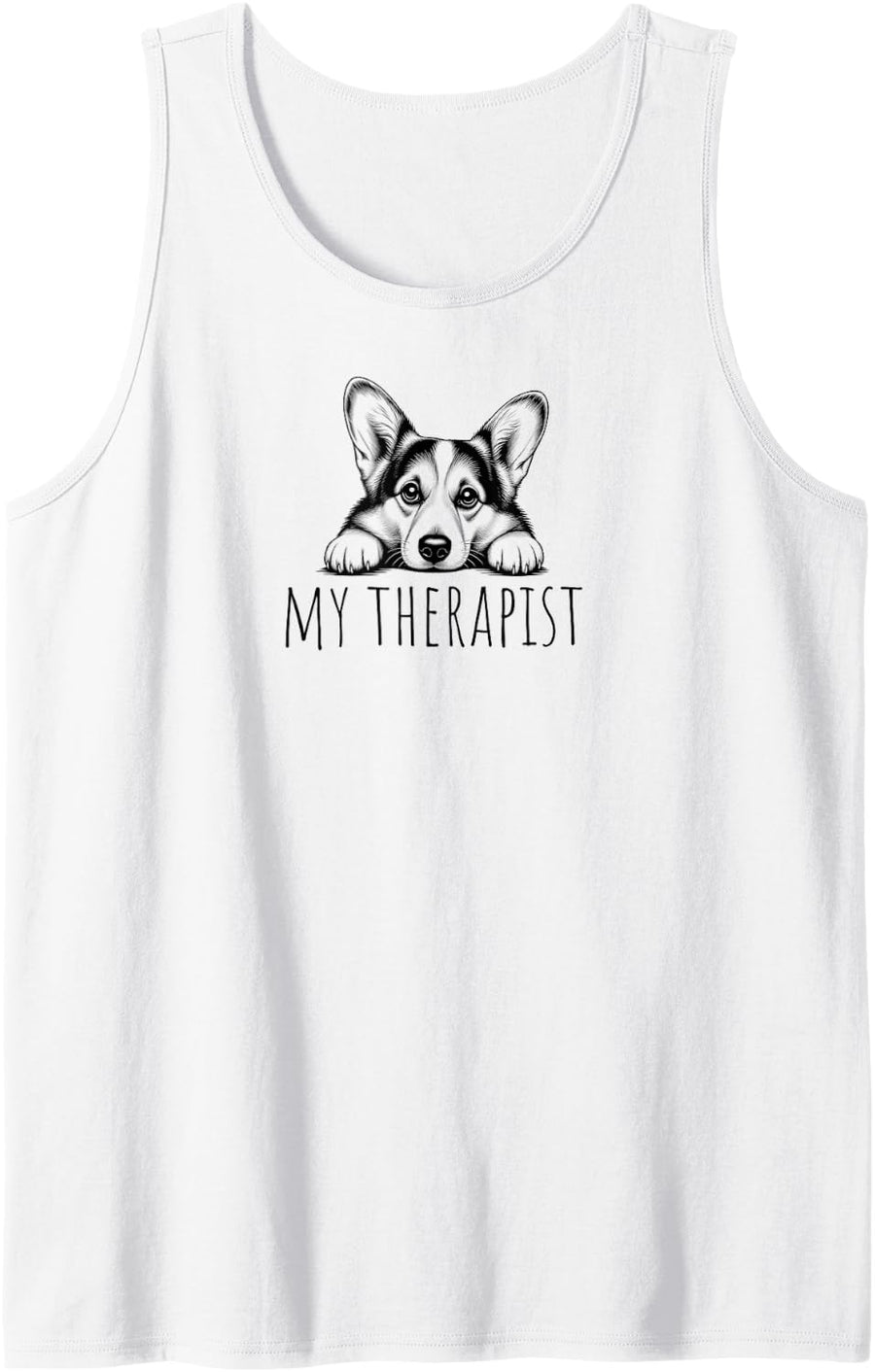 Cardigan Welsh Corgi My Therapist Sleeveless Tank Top - White