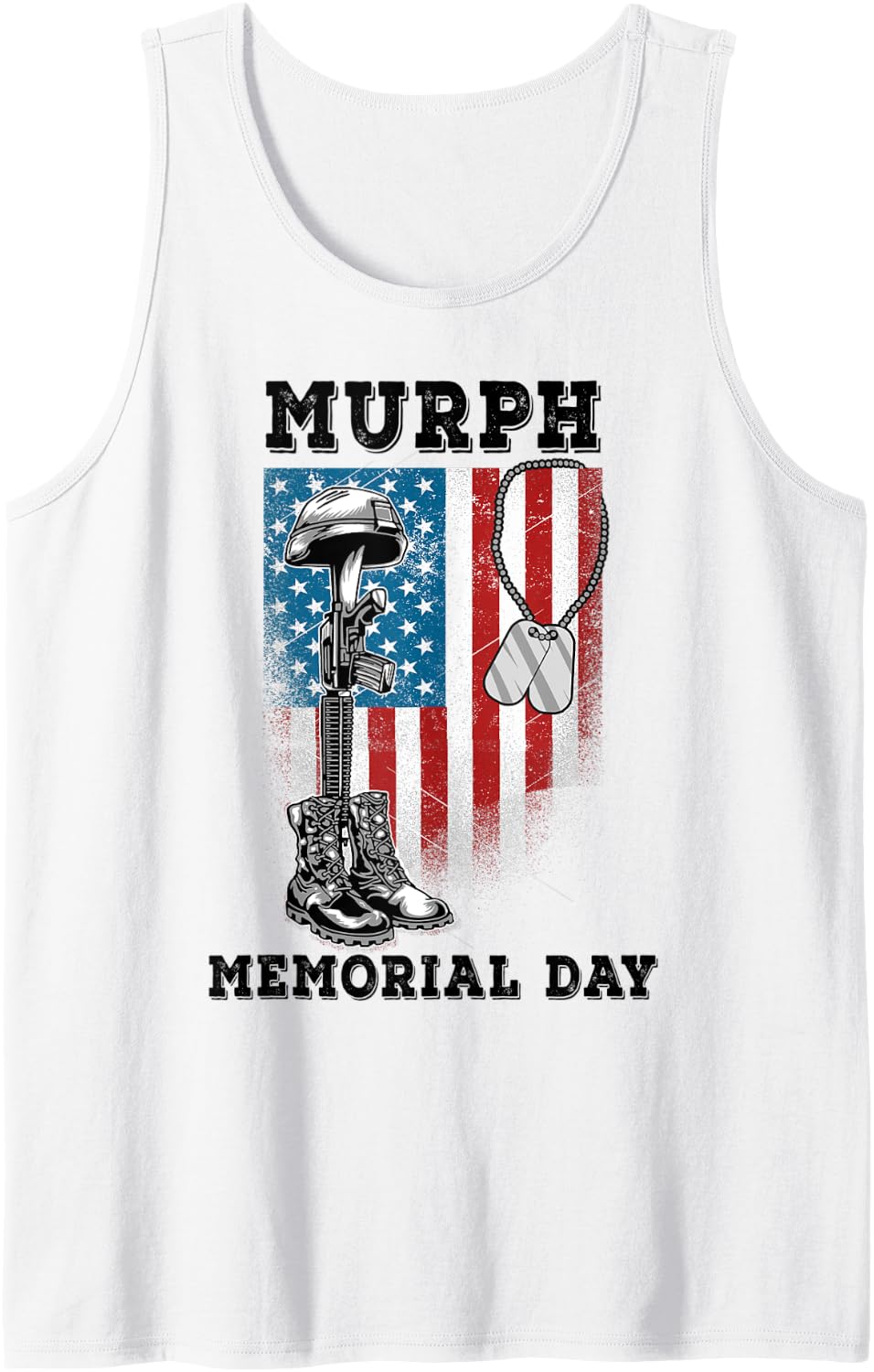 Murph 2021 Workout Challenge American Memorial Day Murph Tank Top - White