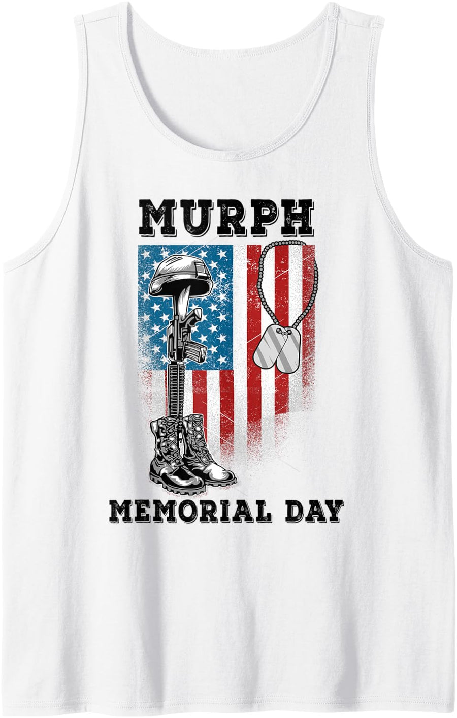 Murph 2021 Workout Challenge American Memorial Day Murph Tank Top - White