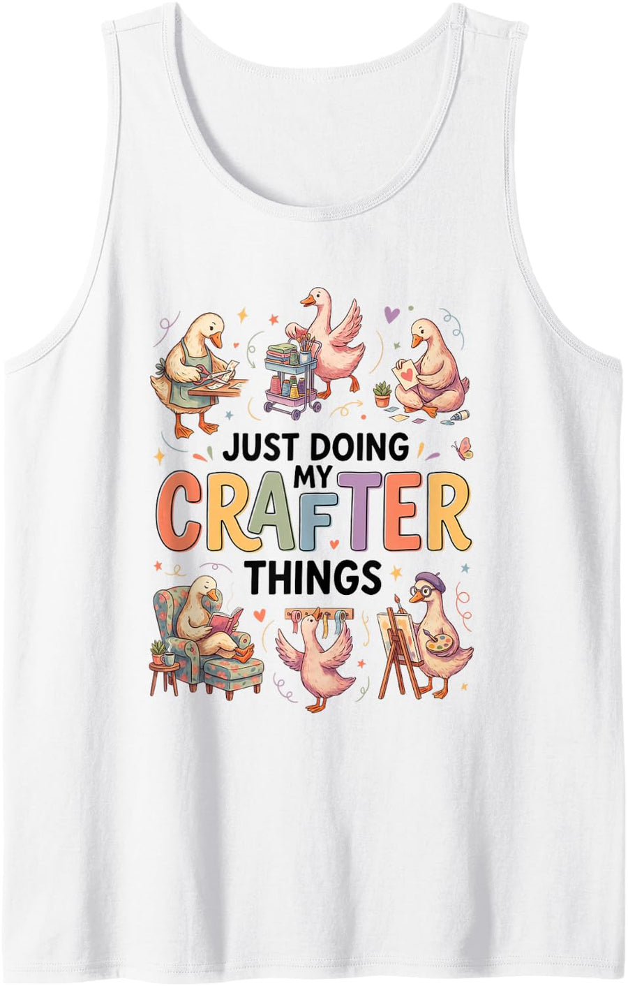 Paper Crafting Crafters Papercraft Art Paperwork Sleeveless Tank Top - White