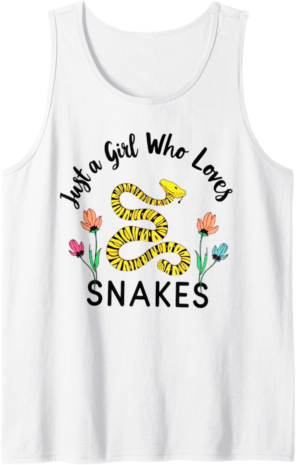 Snakes Cute Just A Girl Who Loves Snakes Sleeveless Tank Top - White
