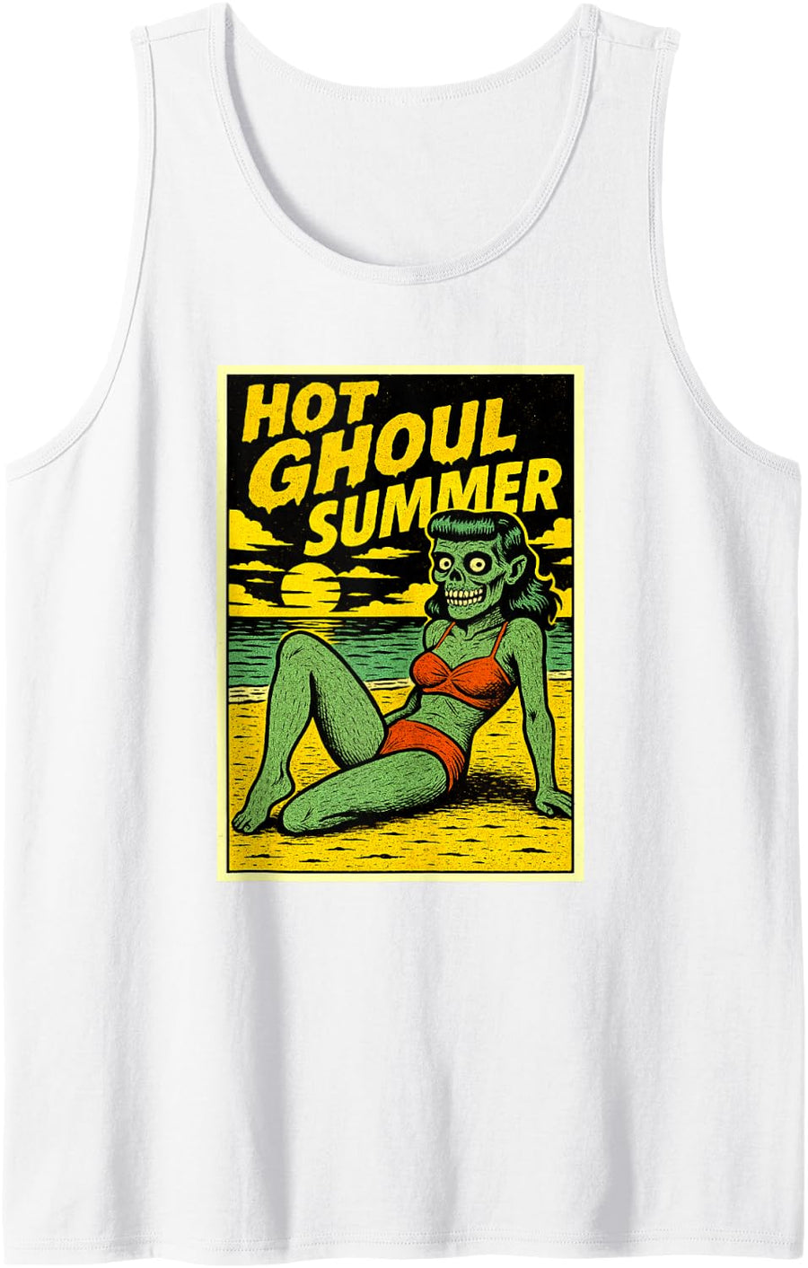 Hot Ghoul Summer Goth Tank Top - White
