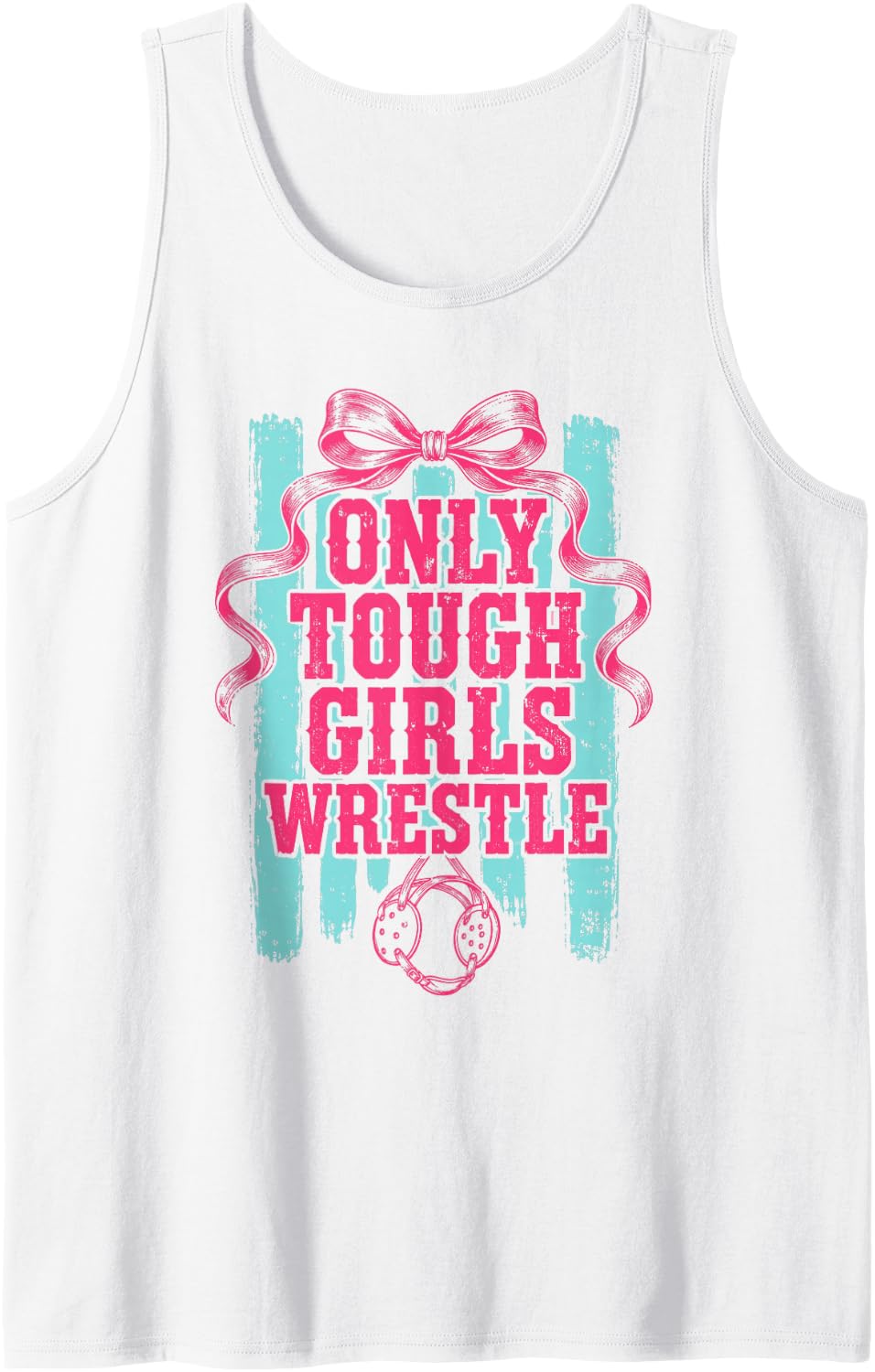 Only Tough Girls Wrestle Girls Wrestling Sleeveless Tank Top - White