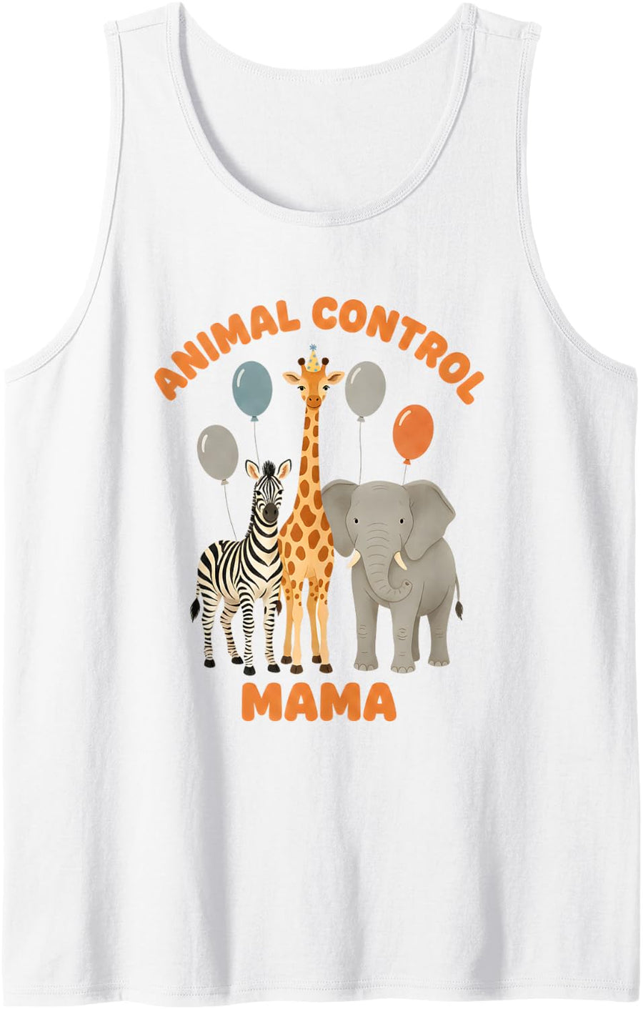 Animal Control Mama Birthday Animal Mom Dad Family Matching Tank Top - White