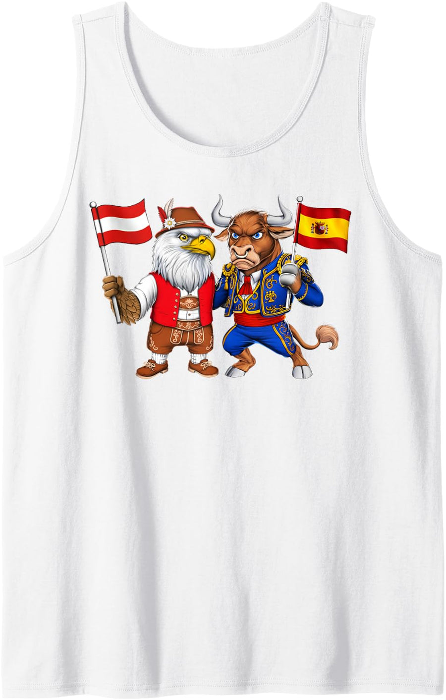 Spain Austria Flag Spanish Austrian Roots Spanish Heritage Sleeveless Tank Top - White